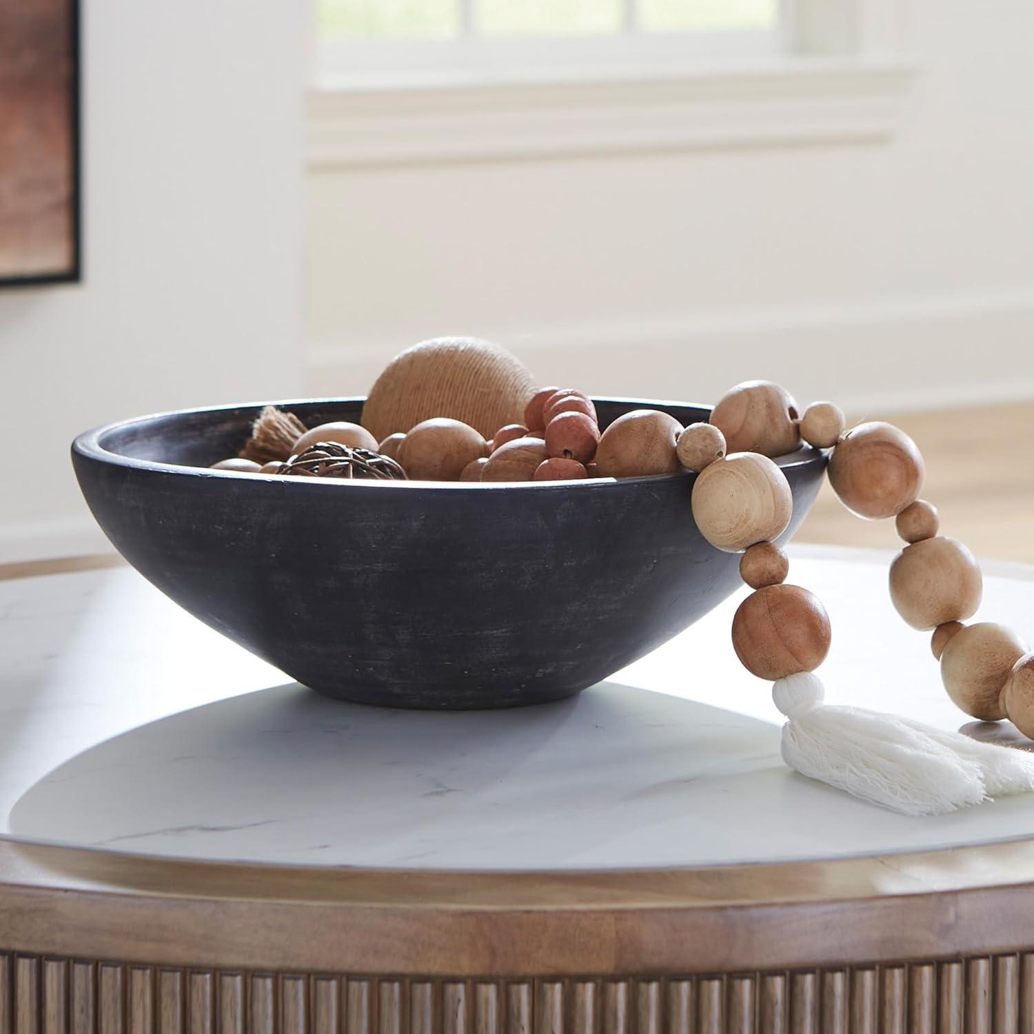 imageSignature Design by Ashley Meadie Casual Distressed Terra Cotta Round Bowl BlackBlack