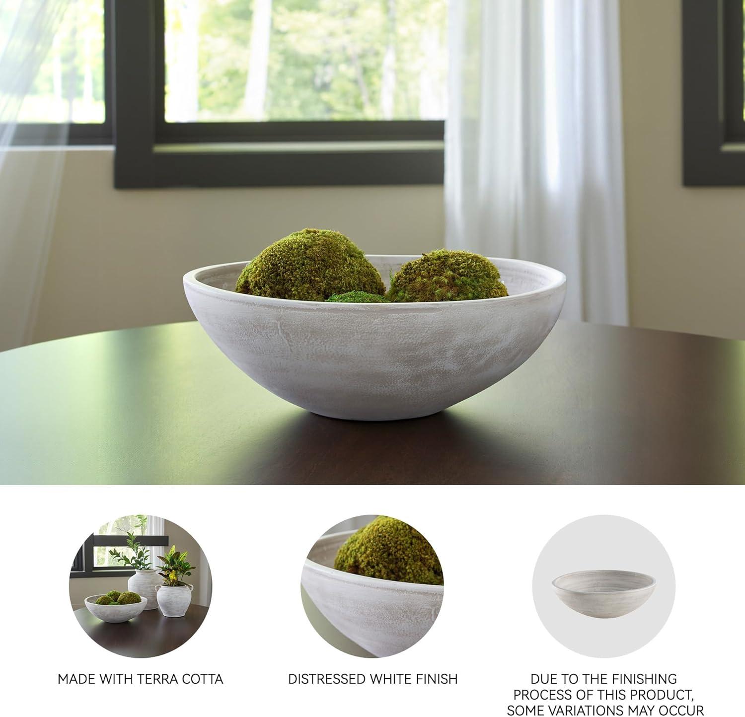 imageSignature Design by Ashley Meadie Casual Distressed Terra Cotta Round Bowl BlackWhite