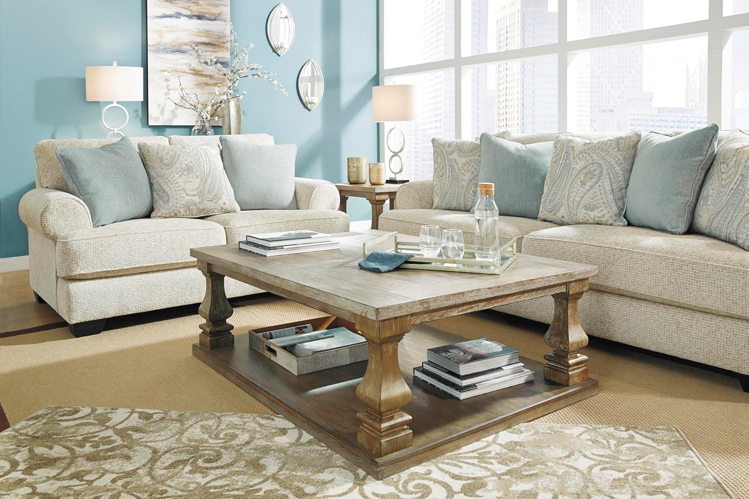 imageSignature Design by Ashley Monaghan Classic Upholstered Oversized Chair with Toss Pillow Light BrownLoveseat