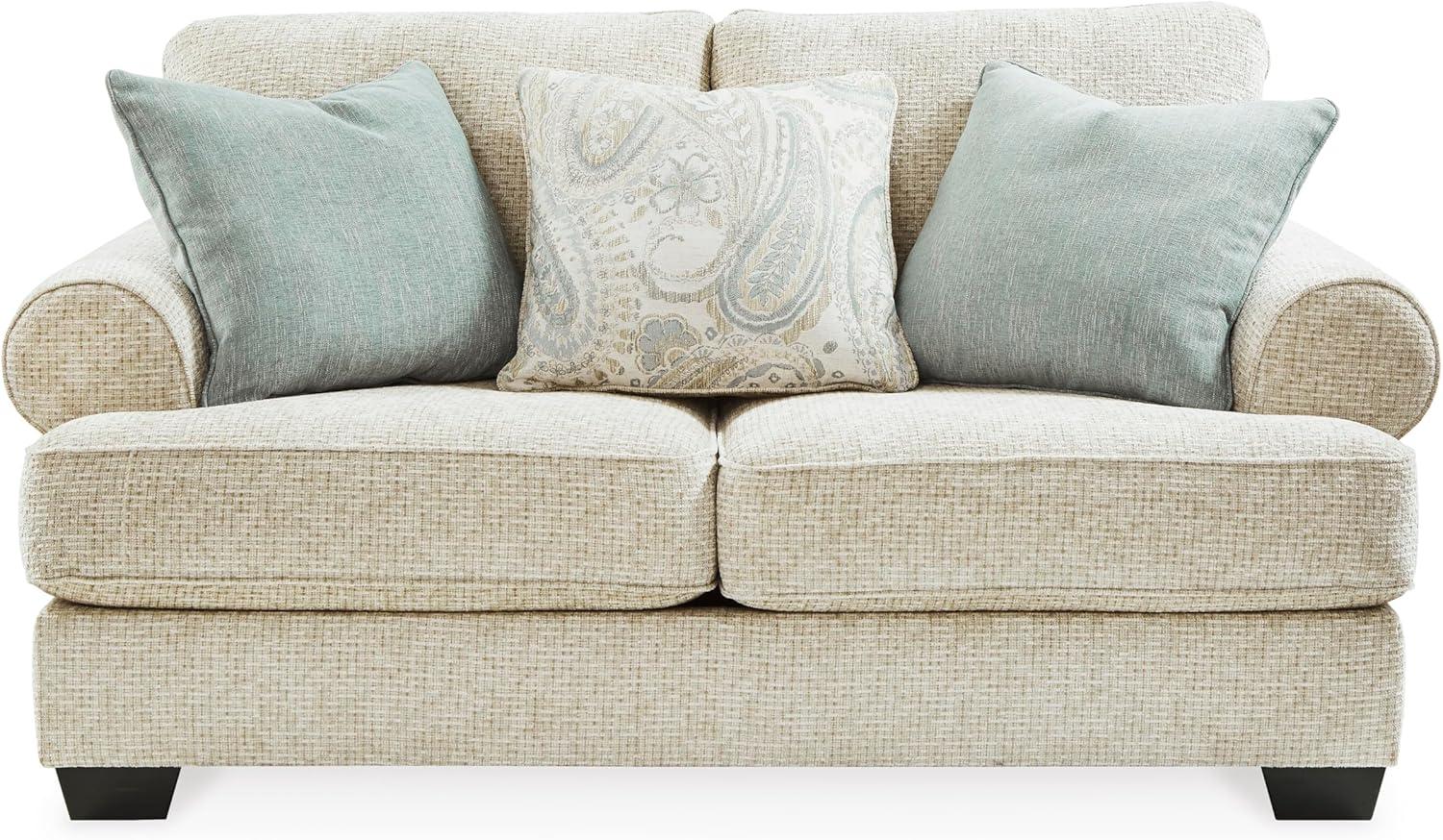 imageSignature Design by Ashley Monaghan Classic Upholstered Oversized Chair with Toss Pillow Light BrownLoveseat