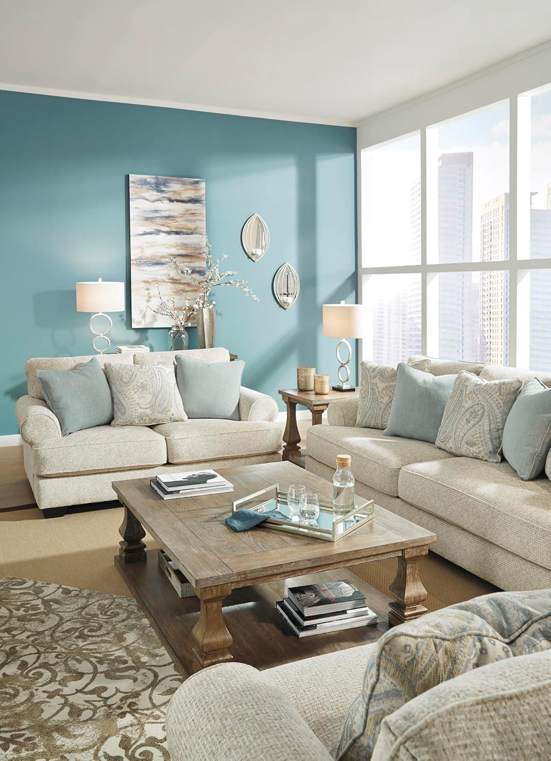 imageSignature Design by Ashley Monaghan Classic Upholstered Oversized Chair with Toss Pillow Light BrownLoveseat