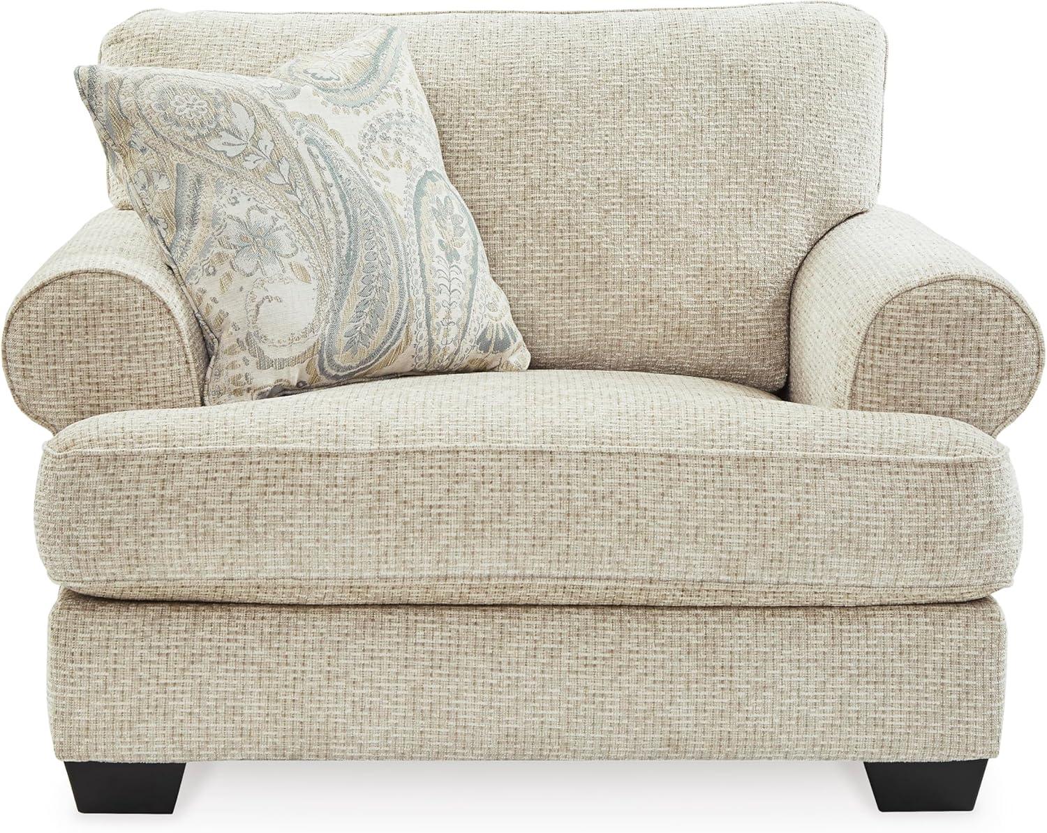 imageSignature Design by Ashley Monaghan Classic Upholstered Oversized Chair with Toss Pillow Light BrownOversized Chair