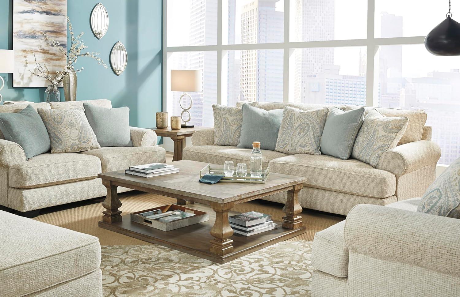 imageSignature Design by Ashley Monaghan Classic Upholstered Oversized Chair with Toss Pillow Light BrownSofa