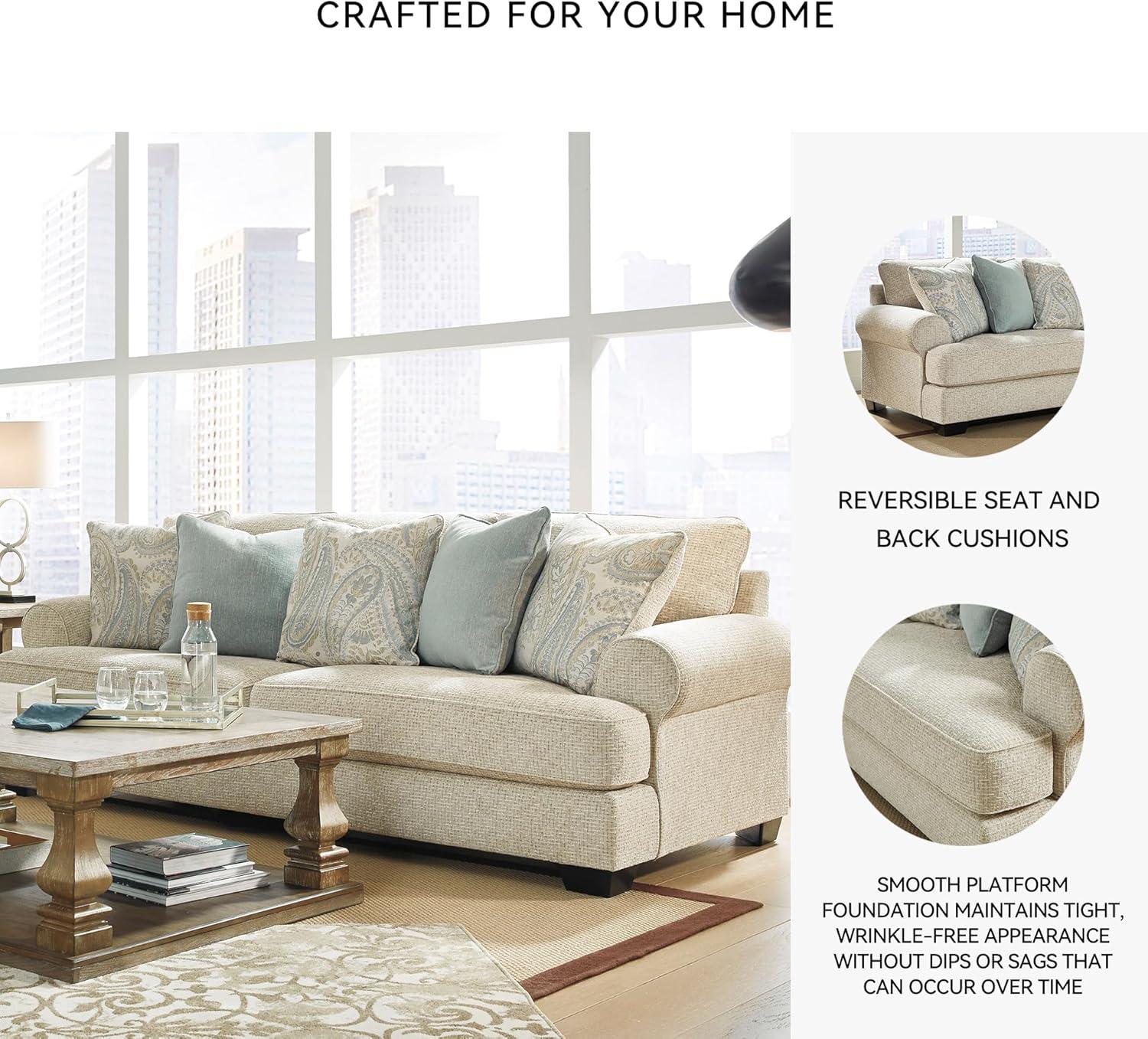 imageSignature Design by Ashley Monaghan Classic Upholstered Oversized Chair with Toss Pillow Light BrownSofa