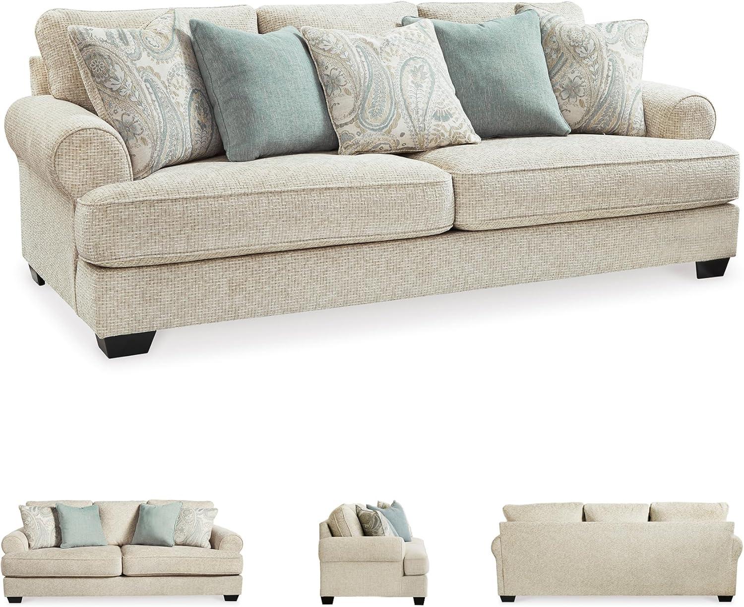 imageSignature Design by Ashley Monaghan Classic Upholstered Oversized Chair with Toss Pillow Light BrownSofa