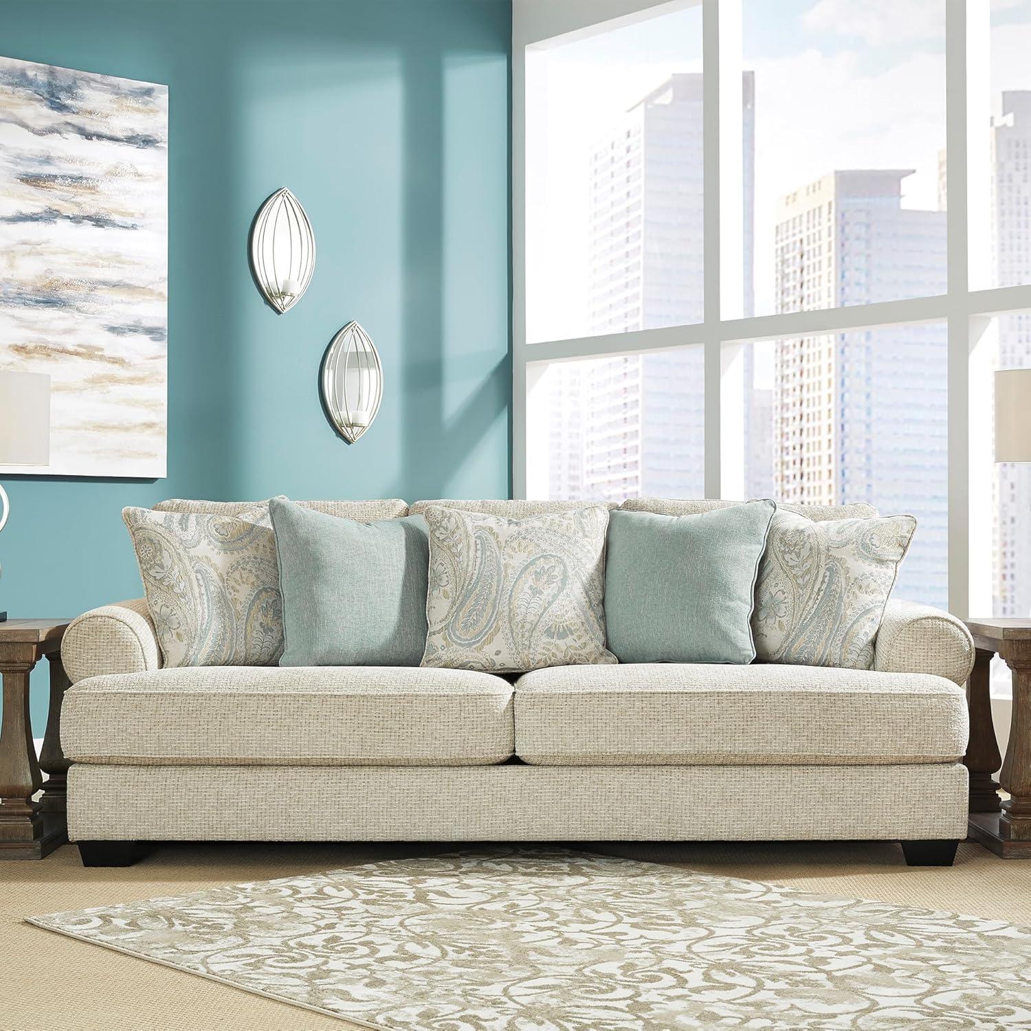 imageSignature Design by Ashley Monaghan Classic Upholstered Oversized Chair with Toss Pillow Light BrownSofa