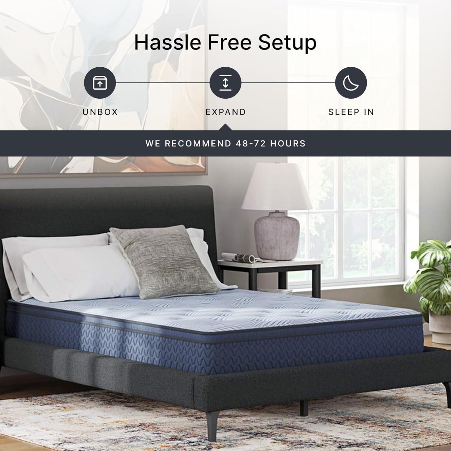 imageSignature Design by Ashley Peak 20 12 Hybrid 12 Inch Medium Gel Memory Foam Mattress with Edge Support for Cool Sleep and Pressure Relief Queen