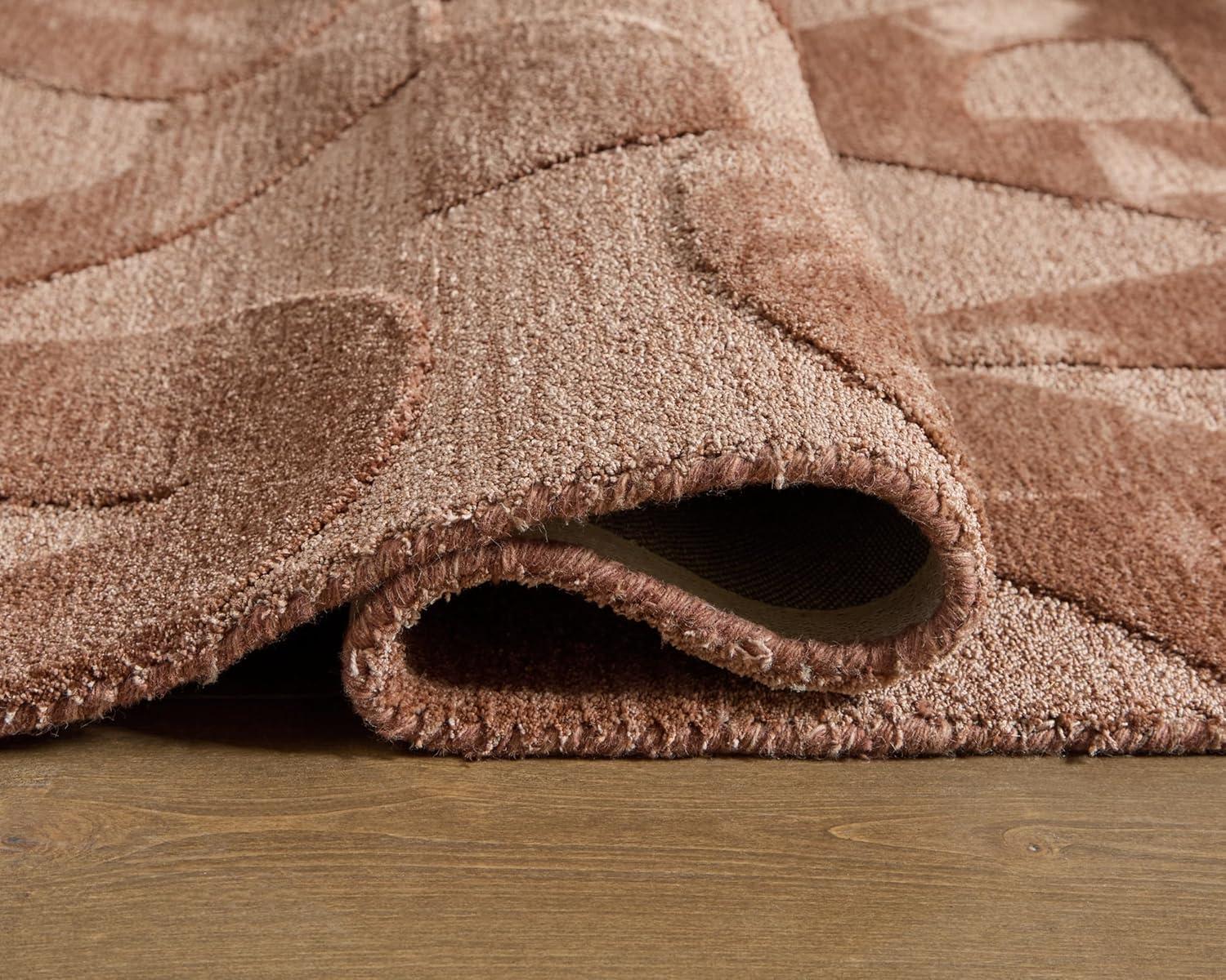 imageSignature Design by Ashley Perrenton Contemporary Indoor HandTufted Geometric 8 x 10 Rug Dark Brown ampamp Light Brown51 x 72 Rectangular