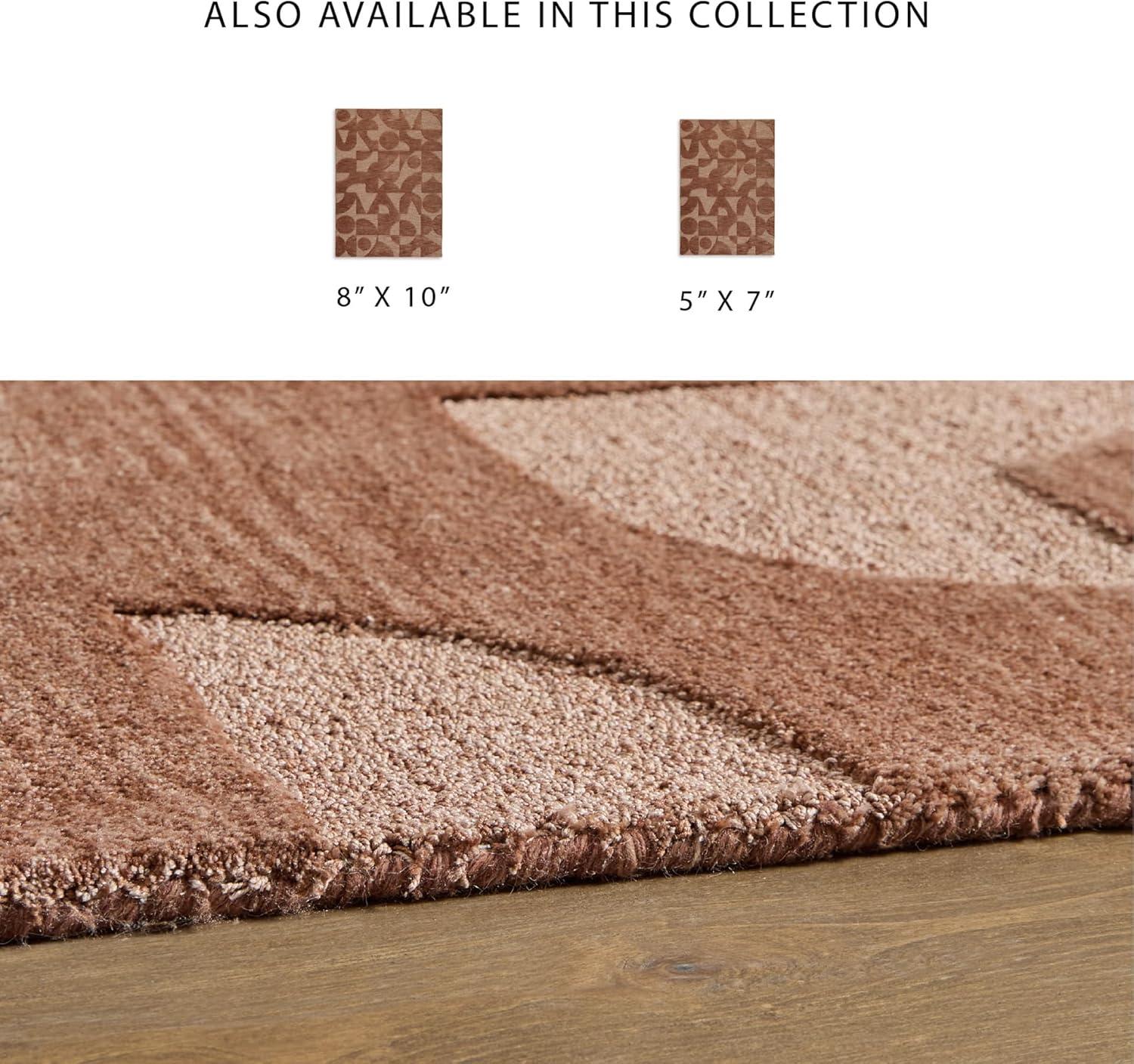 imageSignature Design by Ashley Perrenton Contemporary Indoor HandTufted Geometric 8 x 10 Rug Dark Brown ampamp Light Brown78 x 910 Rectangular