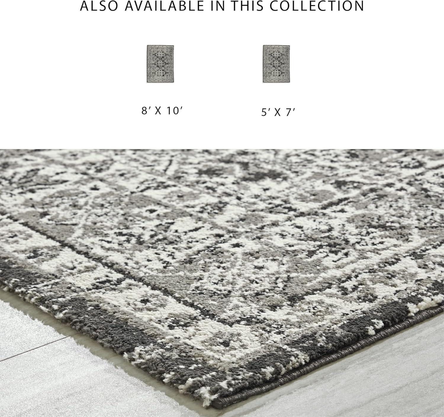 imageSignature Design by Ashley Qaabiz Bohemian 8 x 10 Indoor Medium Pile Geometric Area Rug Light Brown ampamp BlackBlackGrayIvory