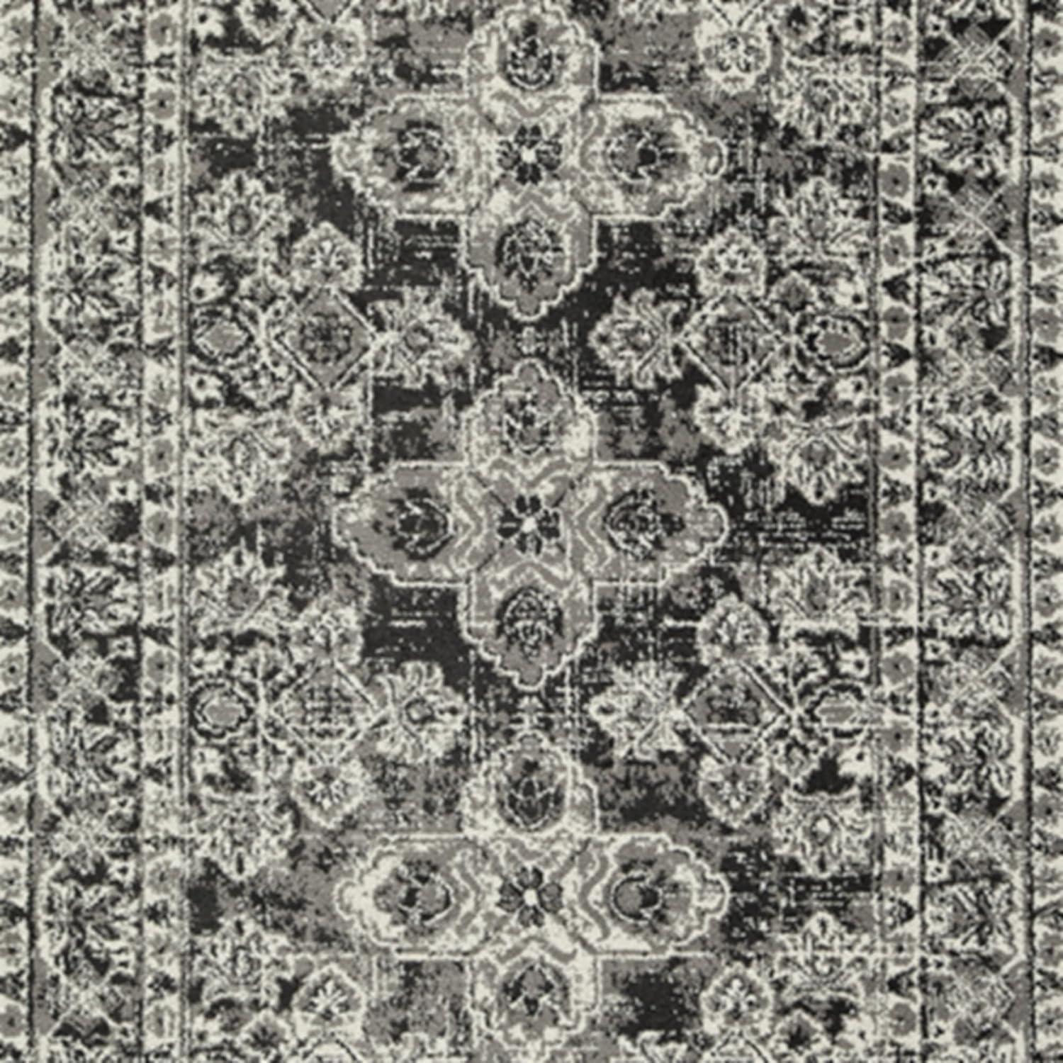 imageSignature Design by Ashley Qaabiz Bohemian 8 x 10 Indoor Medium Pile Geometric Area Rug Light Brown ampamp BlackBlackGrayIvory
