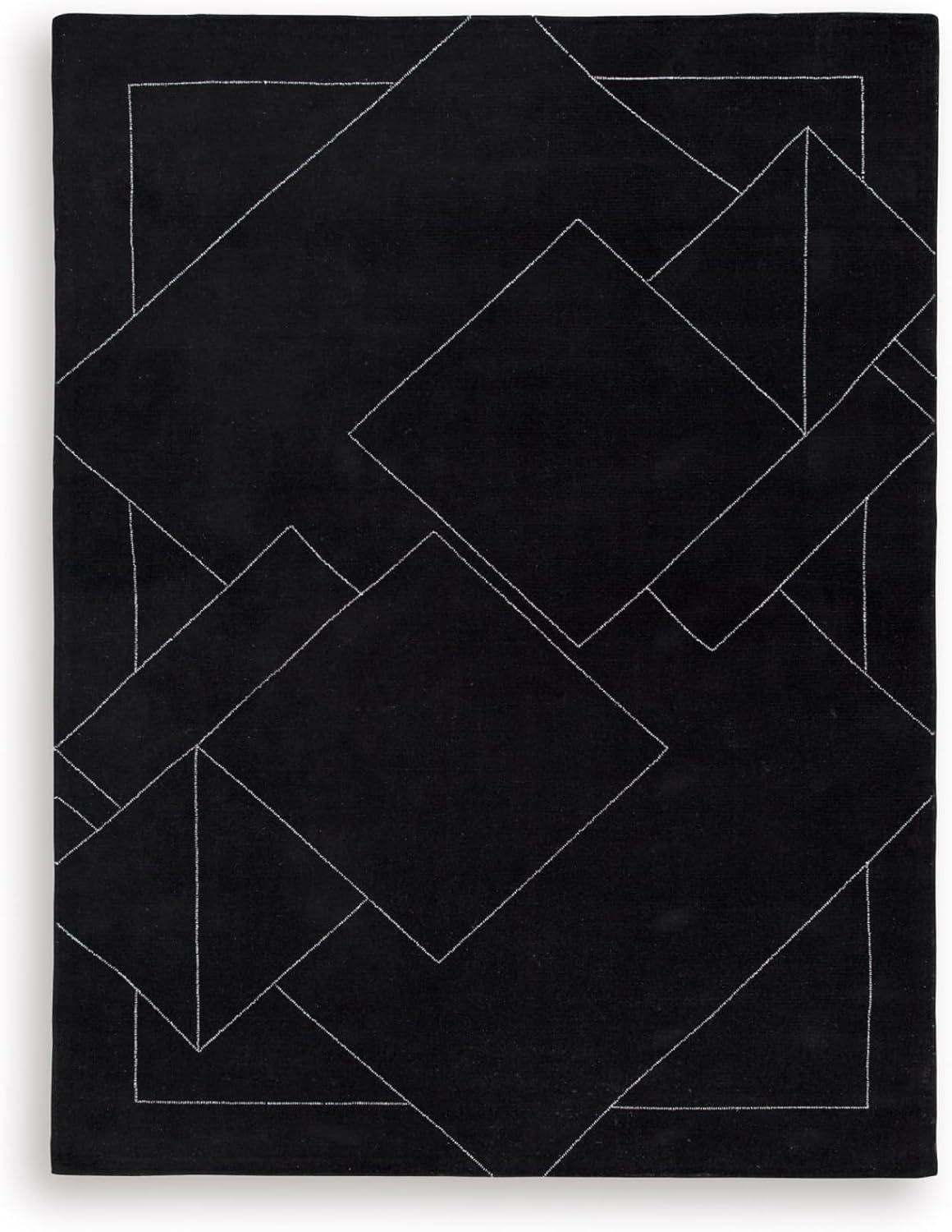imageSignature Design by Ashley Qaabiz Bohemian 8 x 10 Indoor Medium Pile Geometric Area Rug Light Brown ampamp BlackBlackWhite
