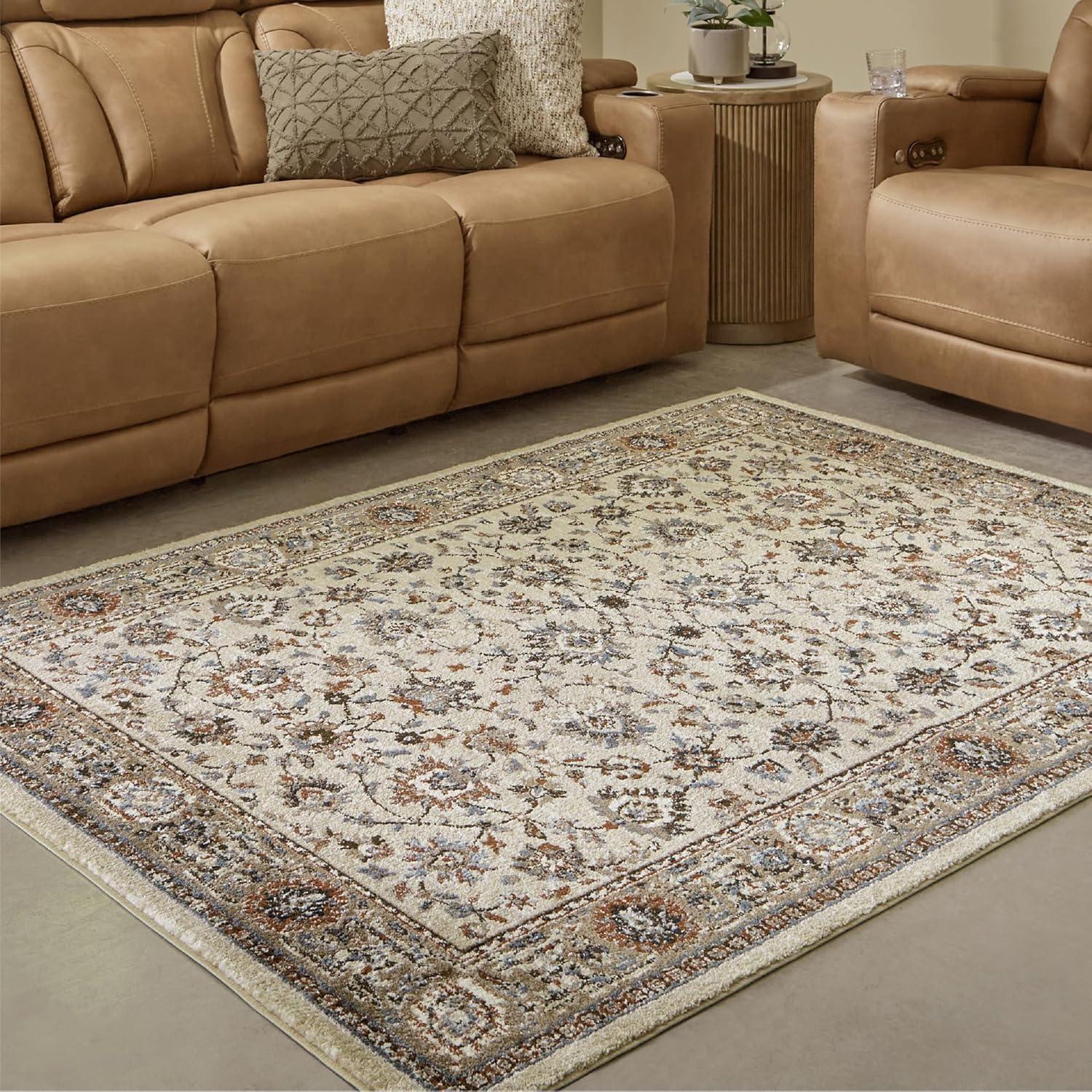 imageSignature Design by Ashley Qaabiz Bohemian 8 x 10 Indoor Medium Pile Geometric Area Rug Light Brown ampamp BlackBlueBrownBeige