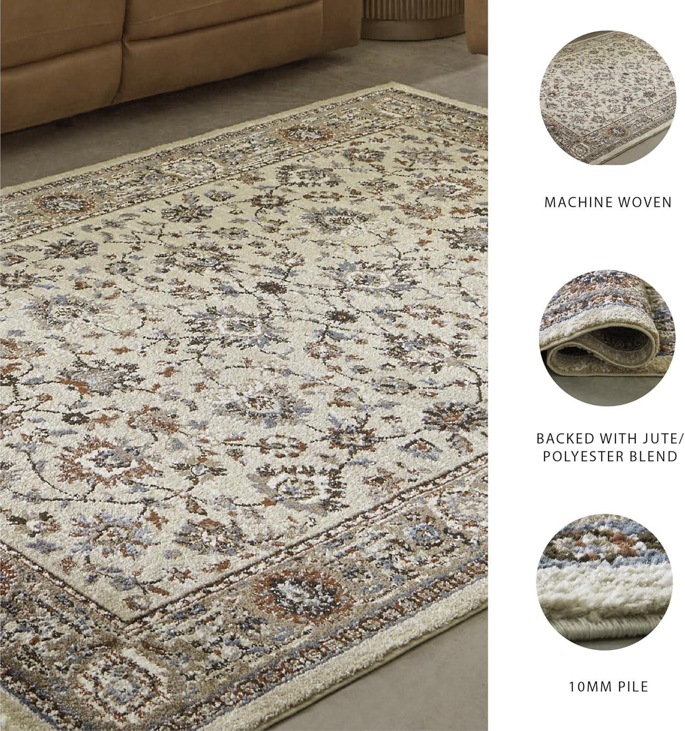 imageSignature Design by Ashley Qaabiz Bohemian 8 x 10 Indoor Medium Pile Geometric Area Rug Light Brown ampamp BlackBlueBrownBeige