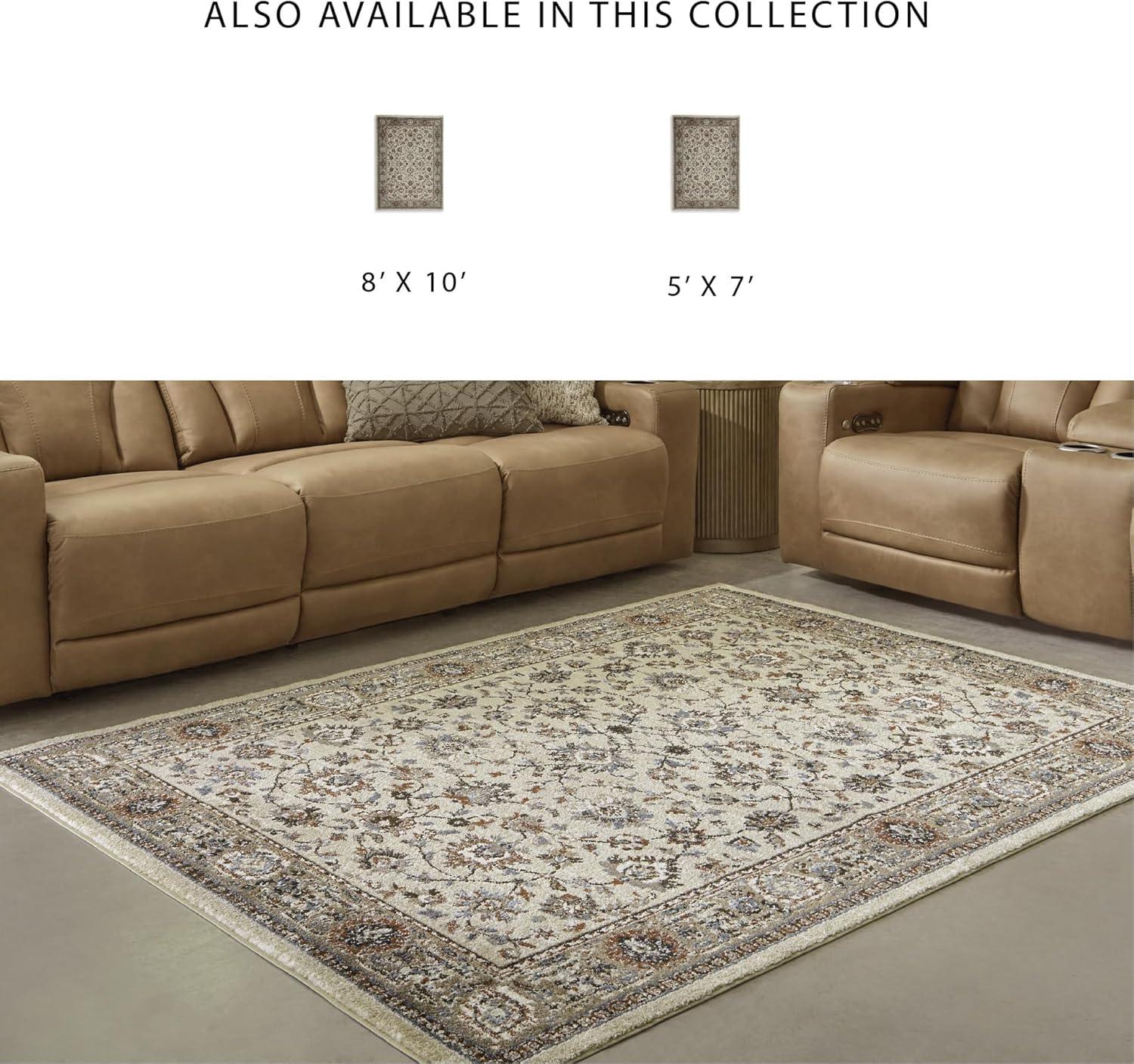 imageSignature Design by Ashley Qaabiz Bohemian 8 x 10 Indoor Medium Pile Geometric Area Rug Light Brown ampamp BlackBlueBrownBeige