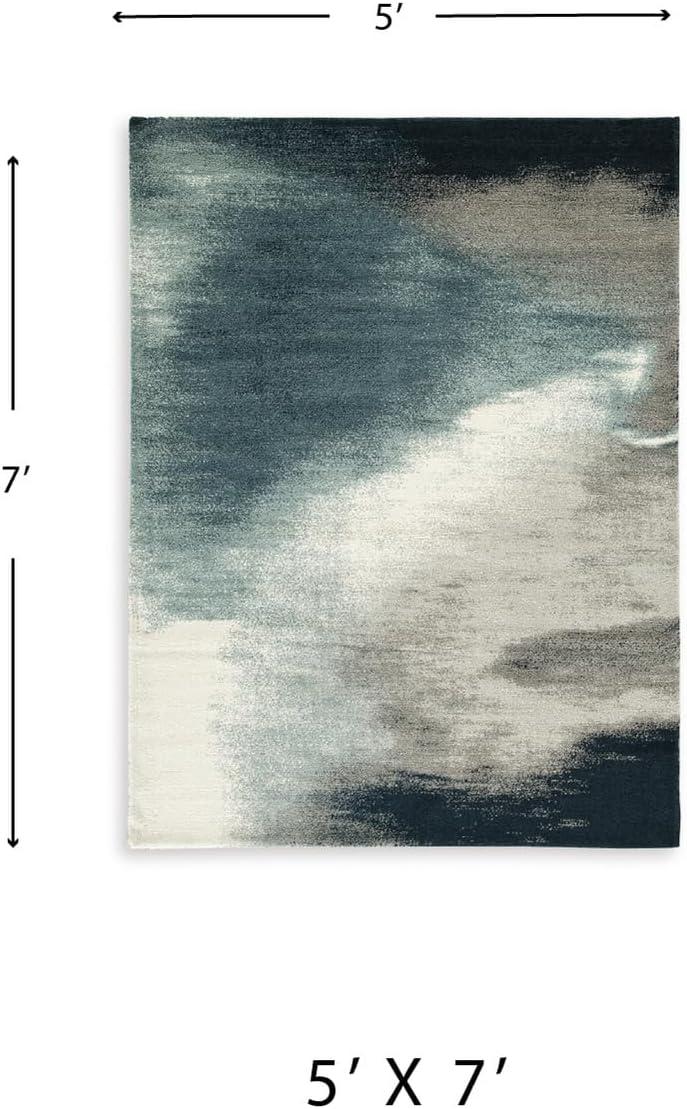 imageSignature Design by Ashley Qaabiz Bohemian 8 x 10 Indoor Medium Pile Geometric Area Rug Light Brown ampamp BlackBlueGrayIvory