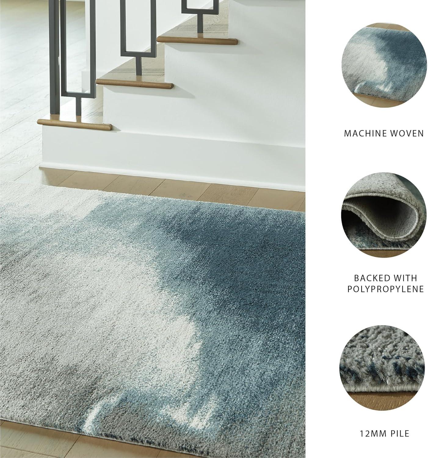 imageSignature Design by Ashley Qaabiz Bohemian 8 x 10 Indoor Medium Pile Geometric Area Rug Light Brown ampamp BlackBlueGrayIvory