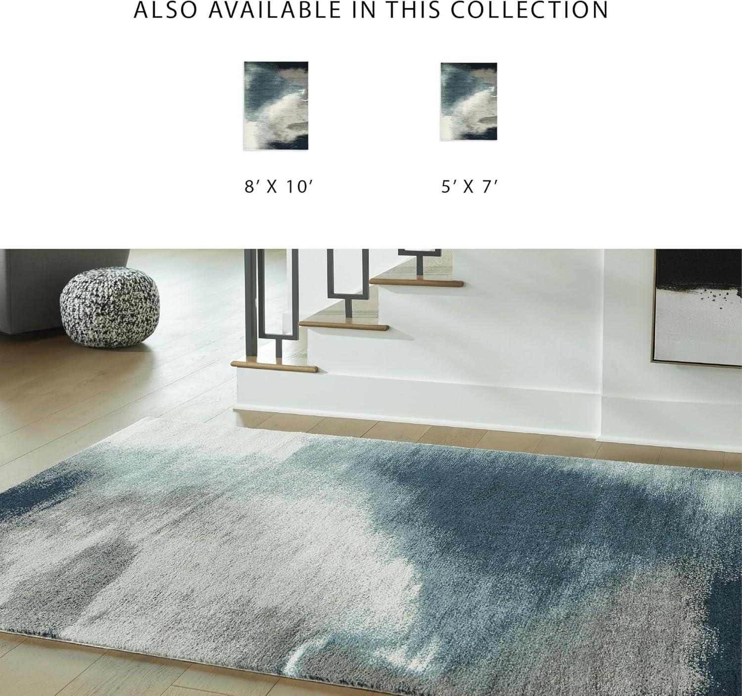 imageSignature Design by Ashley Qaabiz Bohemian 8 x 10 Indoor Medium Pile Geometric Area Rug Light Brown ampamp BlackBlueGrayIvory