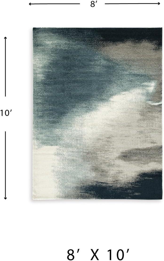 imageSignature Design by Ashley Qaabiz Bohemian 8 x 10 Indoor Medium Pile Geometric Area Rug Light Brown ampamp BlackBlueGrayIvory