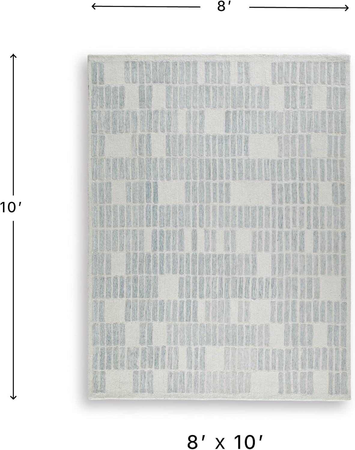 imageSignature Design by Ashley Qaabiz Bohemian 8 x 10 Indoor Medium Pile Geometric Area Rug Light Brown ampamp BlackBlueIvory