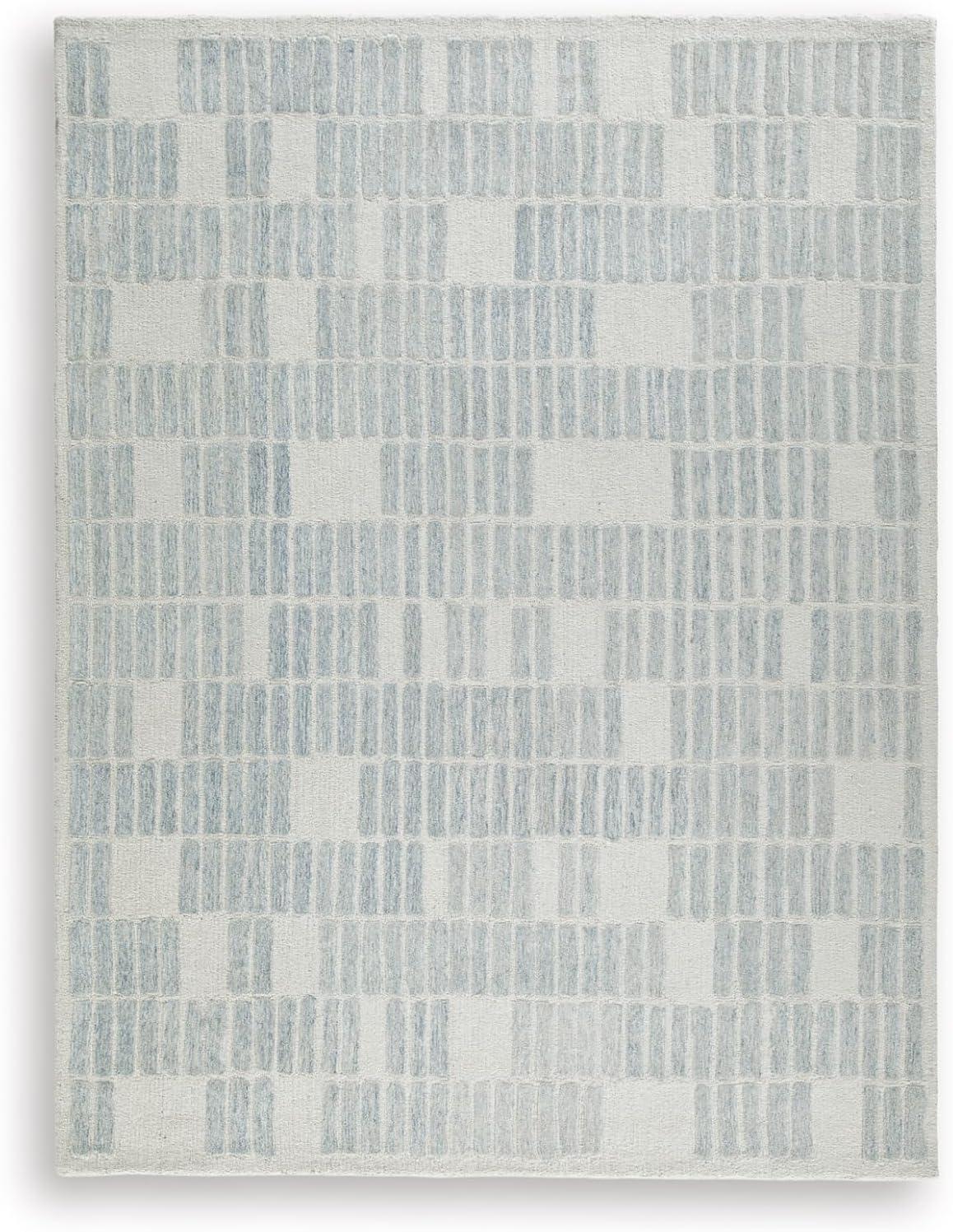 imageSignature Design by Ashley Qaabiz Bohemian 8 x 10 Indoor Medium Pile Geometric Area Rug Light Brown ampamp BlackBlueIvory