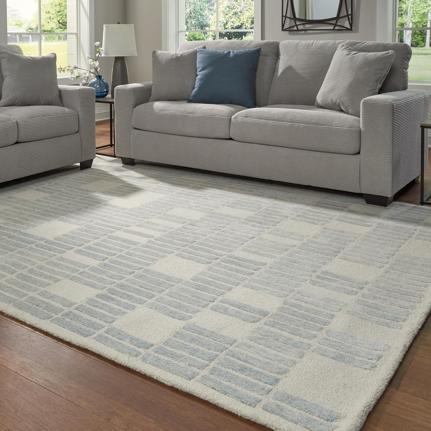 imageSignature Design by Ashley Qaabiz Bohemian 8 x 10 Indoor Medium Pile Geometric Area Rug Light Brown ampamp BlackBlueIvory