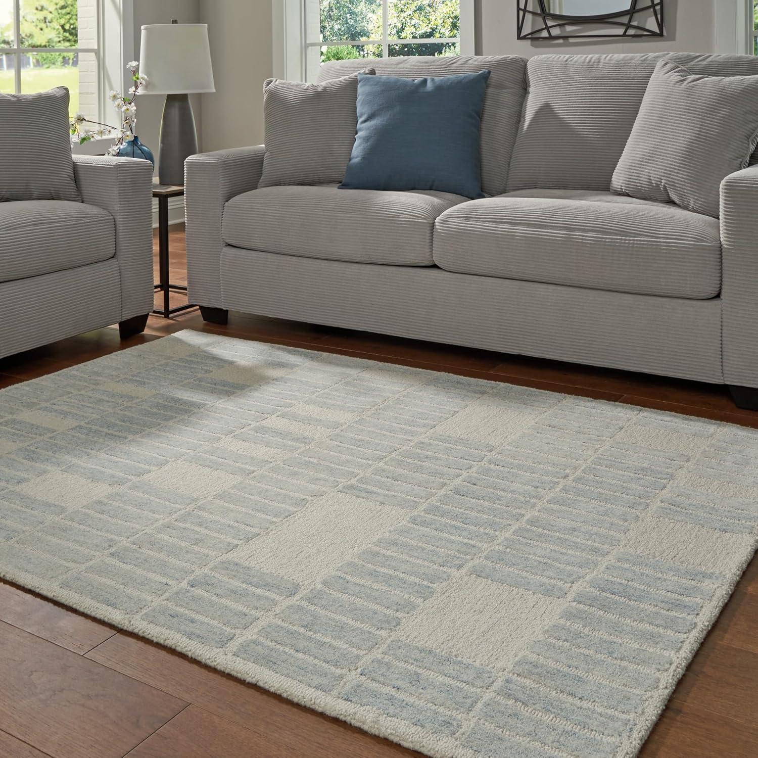 imageSignature Design by Ashley Qaabiz Bohemian 8 x 10 Indoor Medium Pile Geometric Area Rug Light Brown ampamp BlackBlueIvory