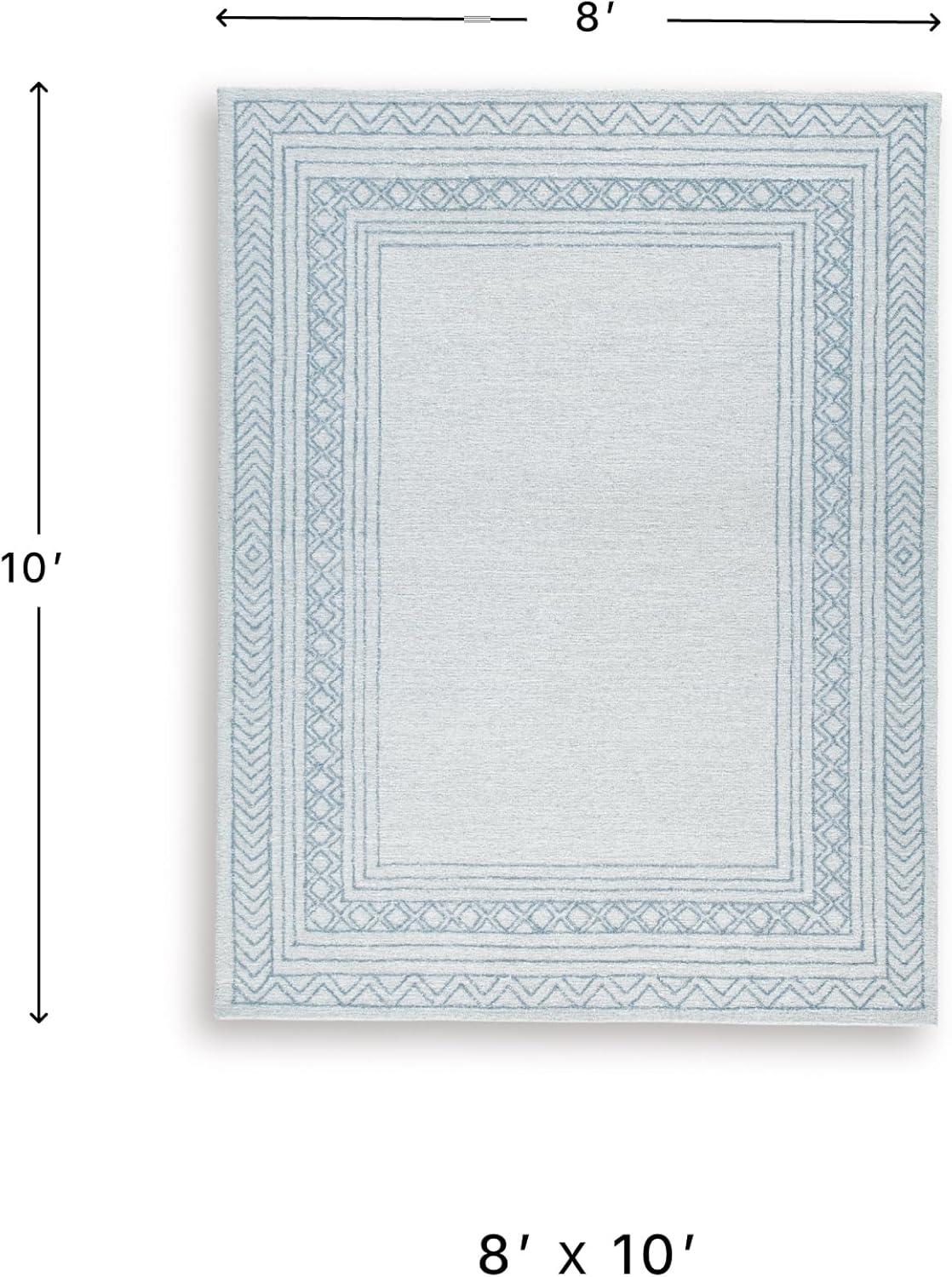 imageSignature Design by Ashley Qaabiz Bohemian 8 x 10 Indoor Medium Pile Geometric Area Rug Light Brown ampamp BlackBlueIvoryGray