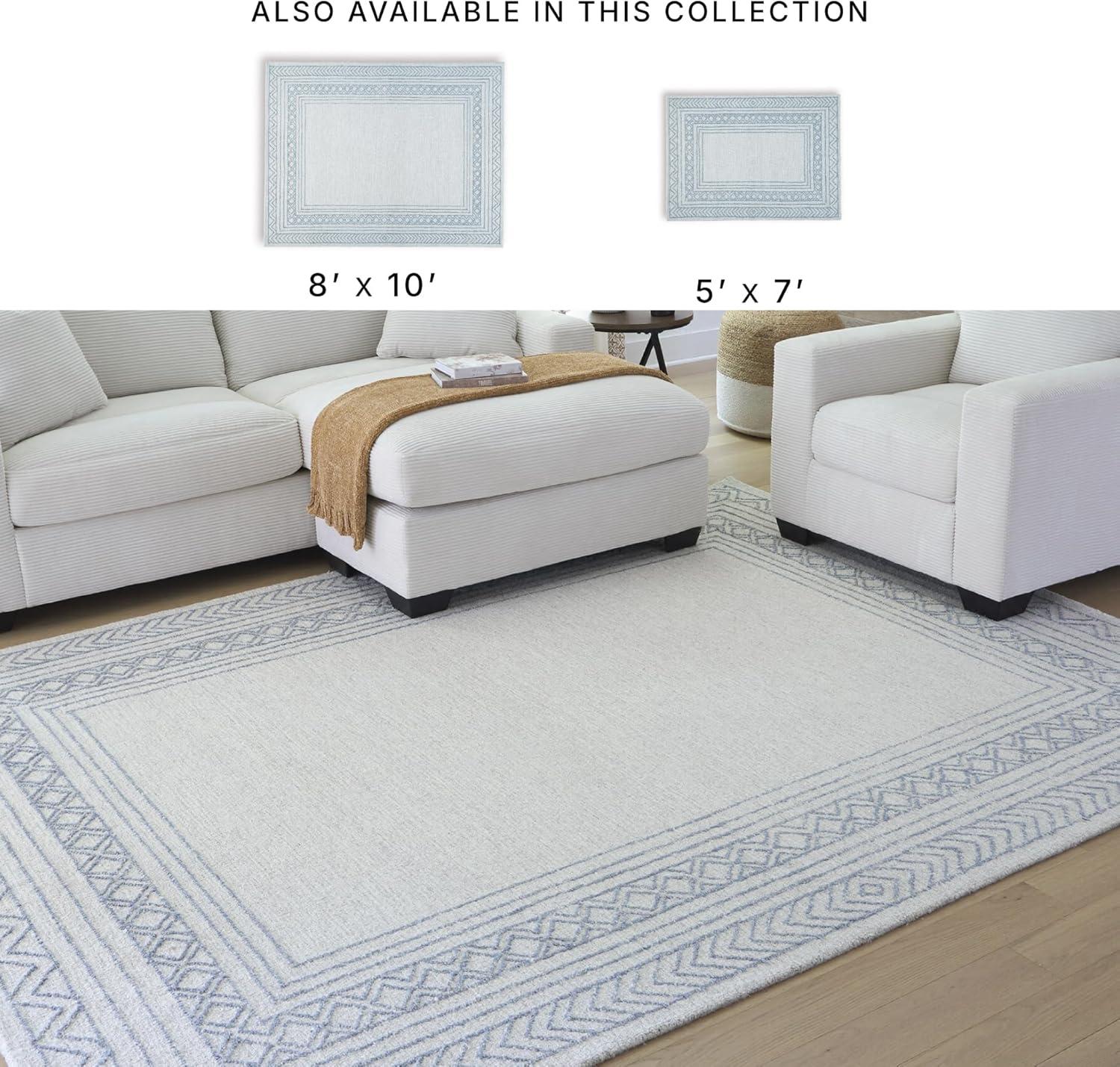imageSignature Design by Ashley Qaabiz Bohemian 8 x 10 Indoor Medium Pile Geometric Area Rug Light Brown ampamp BlackBlueIvoryGray