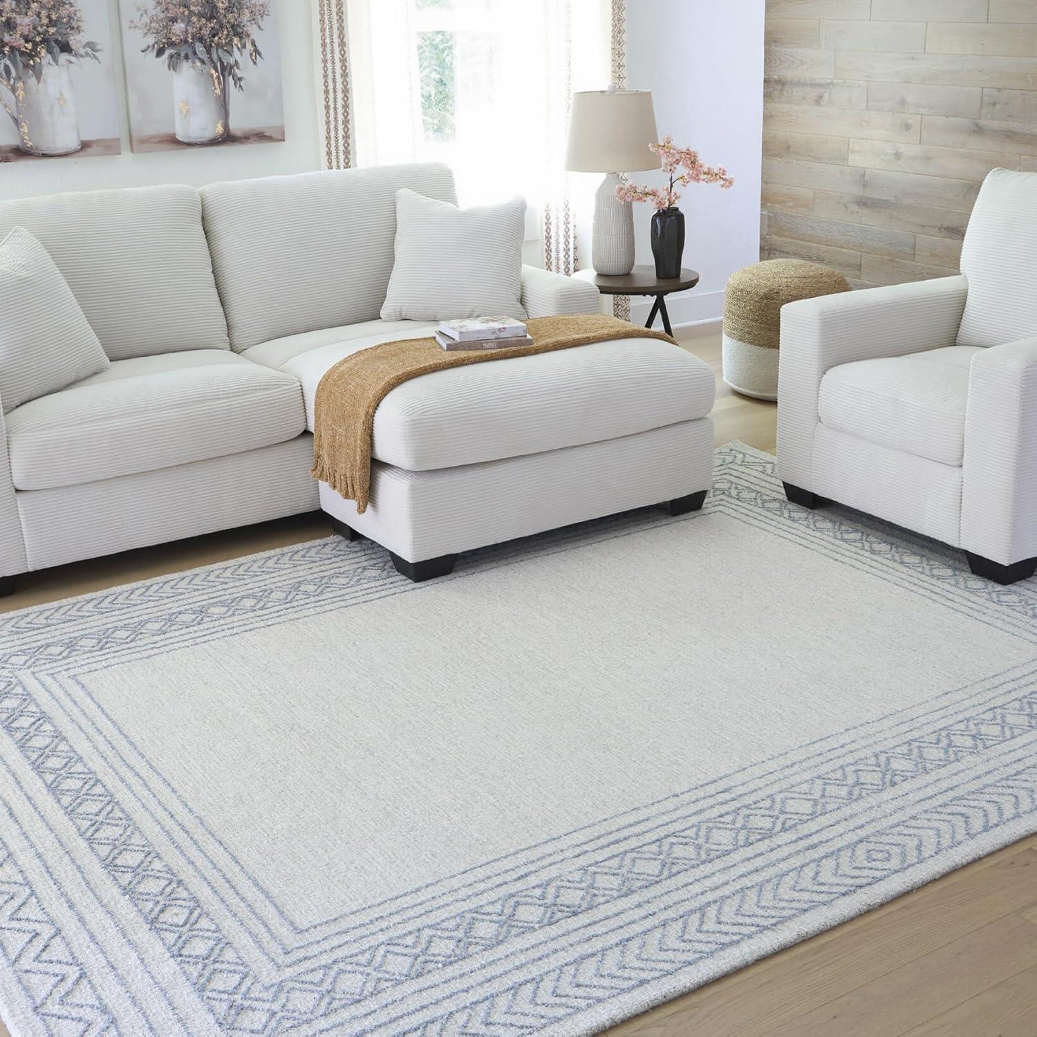 imageSignature Design by Ashley Qaabiz Bohemian 8 x 10 Indoor Medium Pile Geometric Area Rug Light Brown ampamp BlackBlueIvoryGray