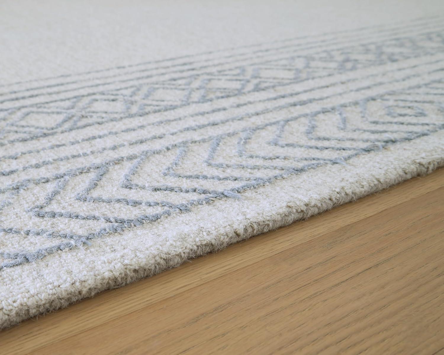 imageSignature Design by Ashley Qaabiz Bohemian 8 x 10 Indoor Medium Pile Geometric Area Rug Light Brown ampamp BlackBlueIvoryGray