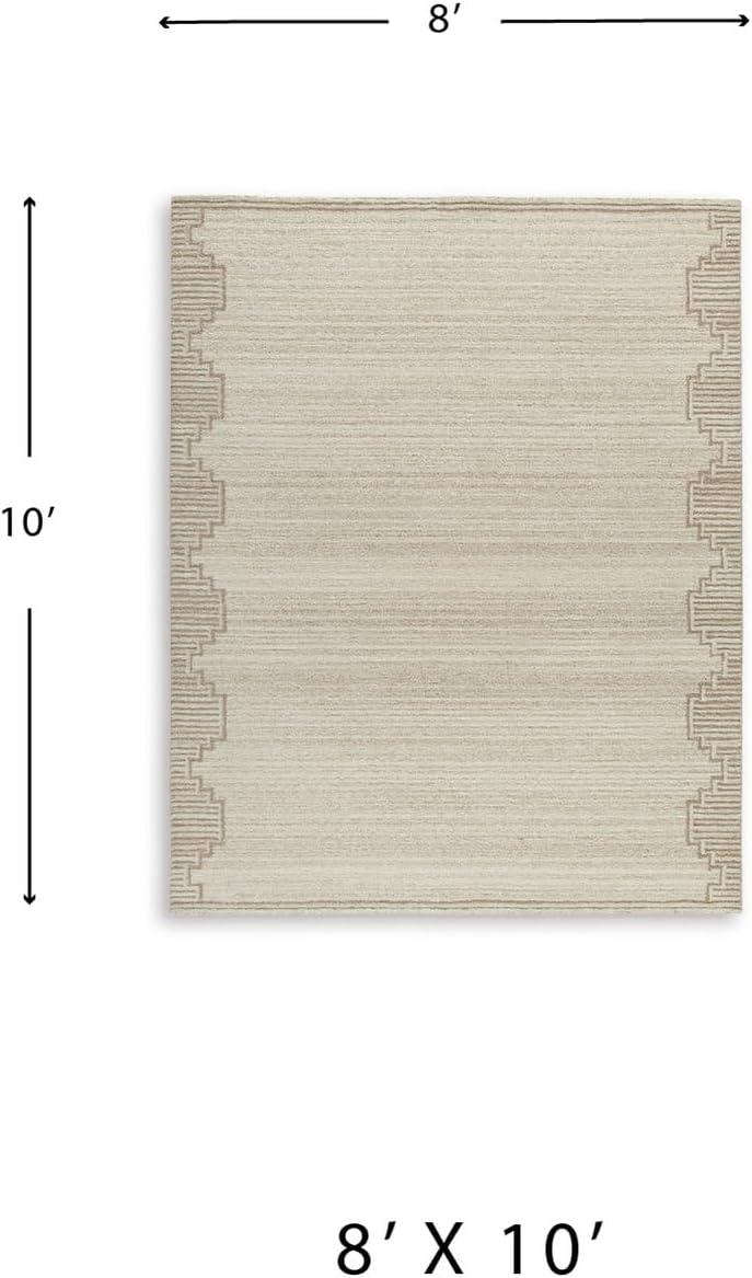 imageSignature Design by Ashley Qaabiz Bohemian 8 x 10 Indoor Medium Pile Geometric Area Rug Light Brown ampamp BlackBrownBeige