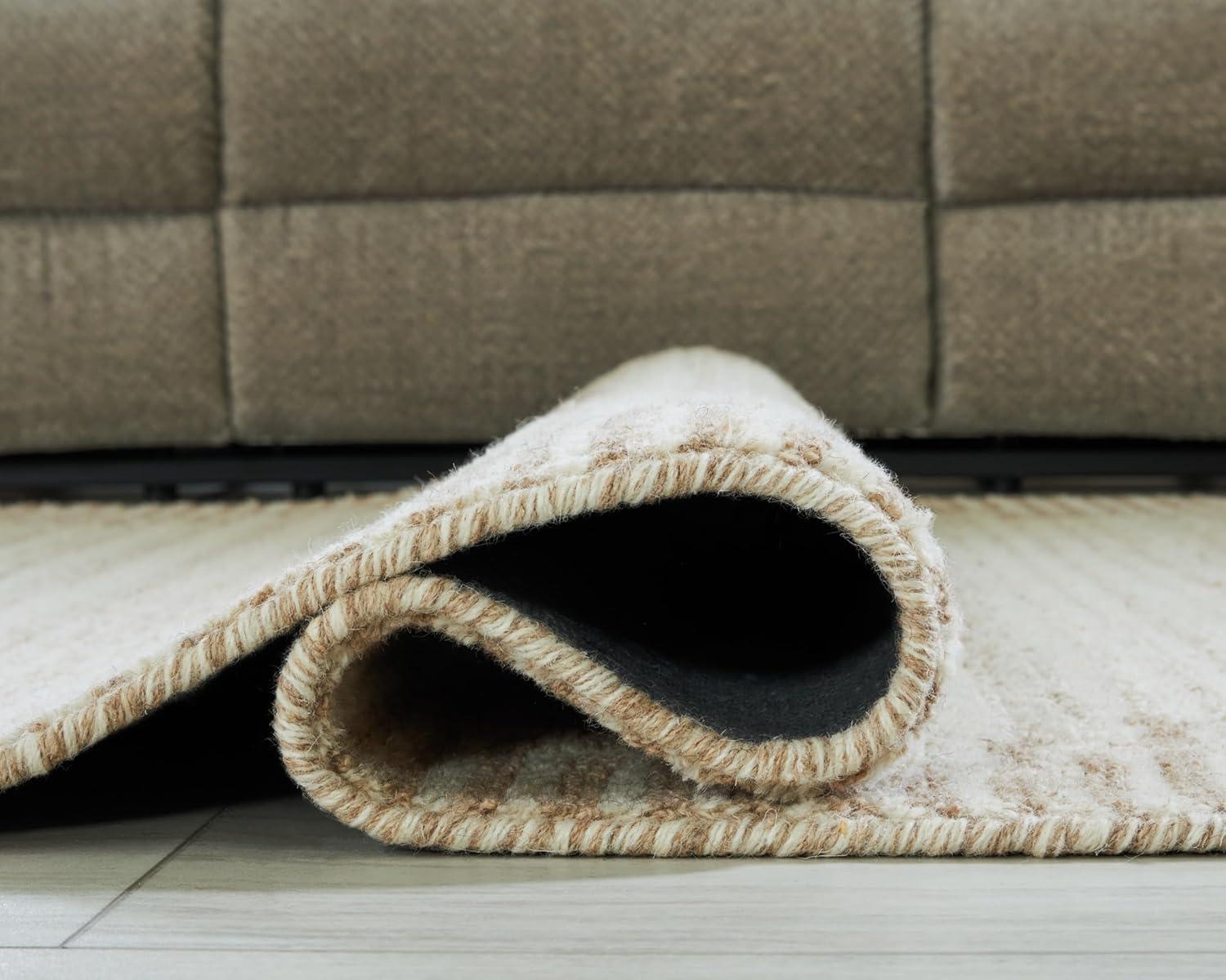 imageSignature Design by Ashley Qaabiz Bohemian 8 x 10 Indoor Medium Pile Geometric Area Rug Light Brown ampamp BlackBrownBeige