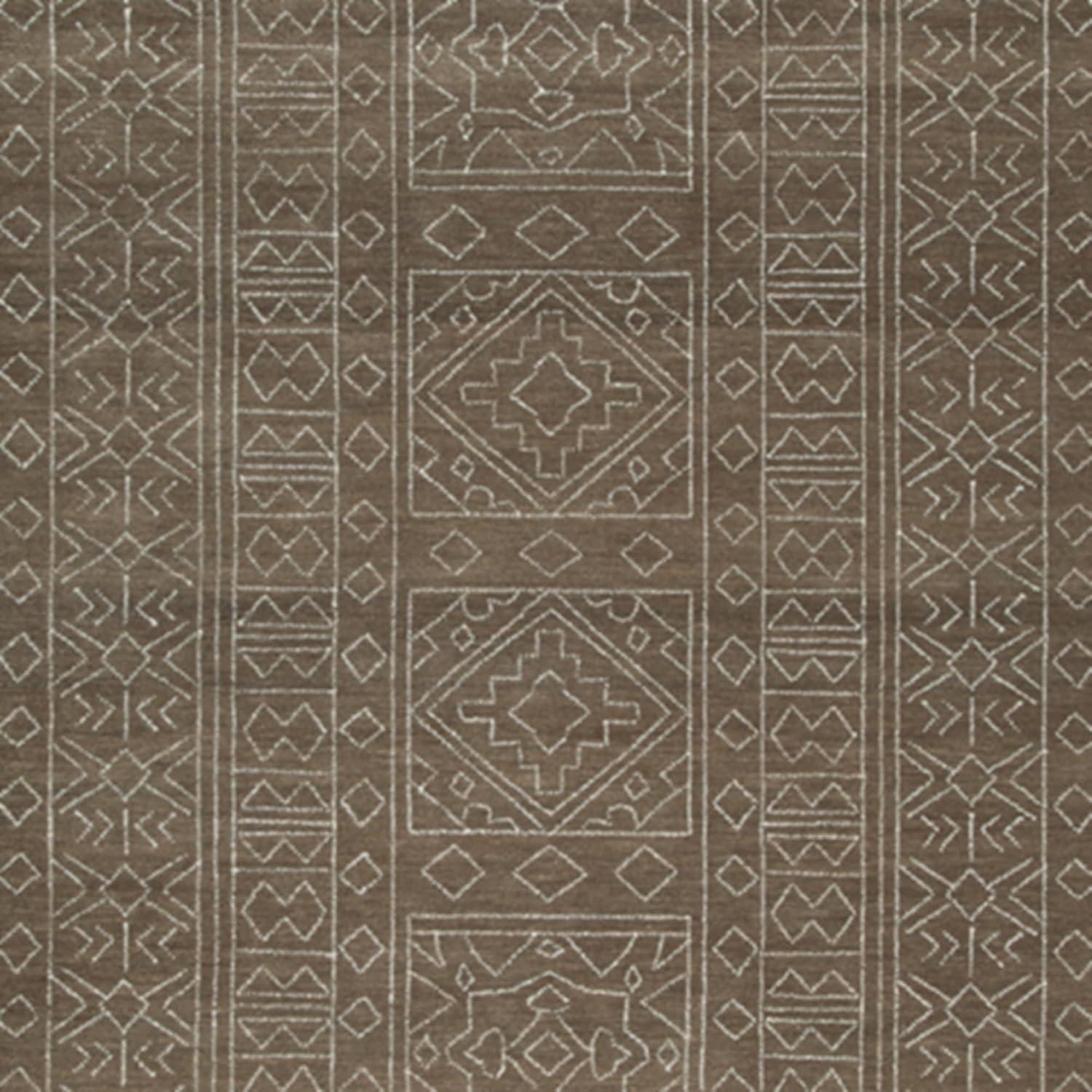 imageSignature Design by Ashley Qaabiz Bohemian 8 x 10 Indoor Medium Pile Geometric Area Rug Light Brown ampamp BlackBrownIvory