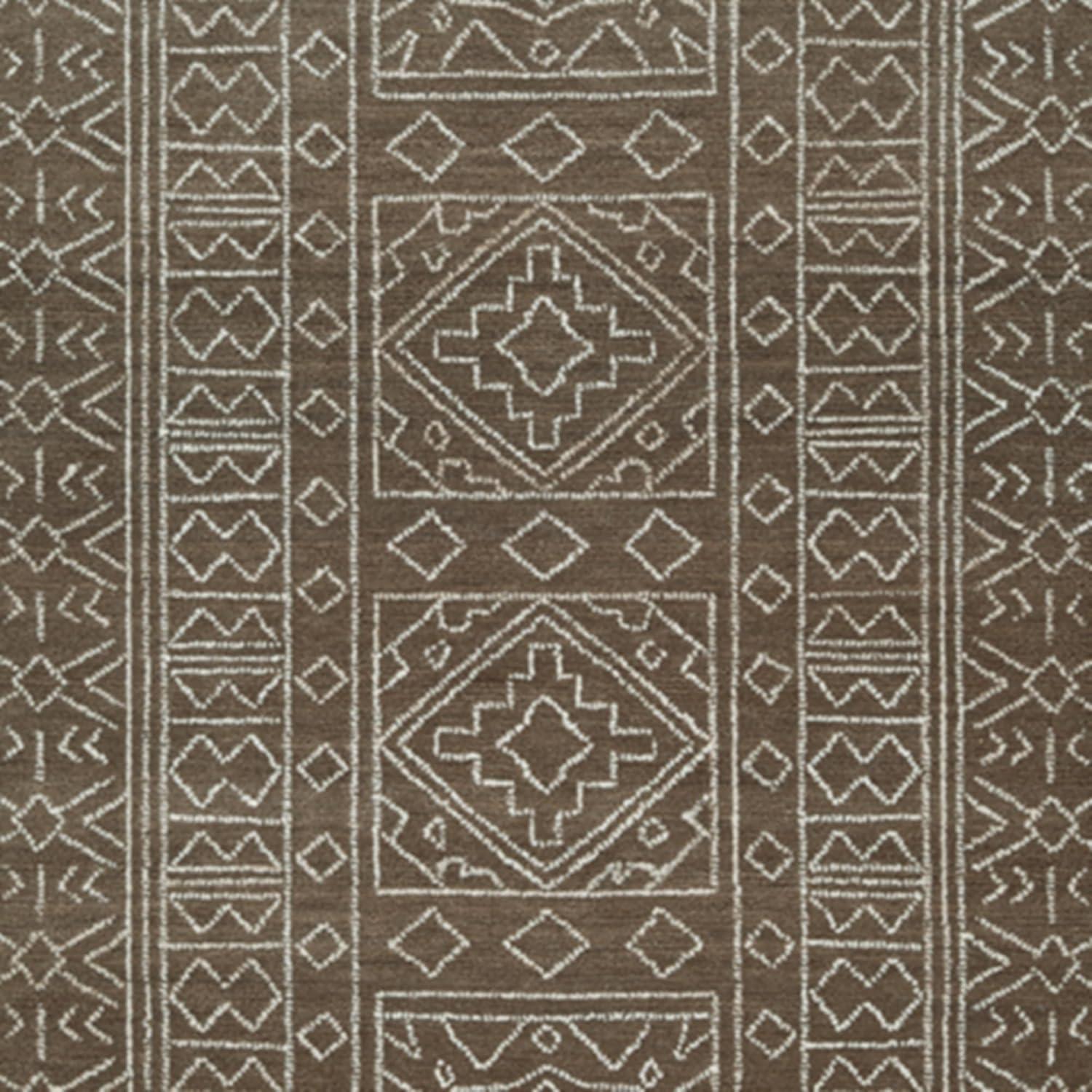 imageSignature Design by Ashley Qaabiz Bohemian 8 x 10 Indoor Medium Pile Geometric Area Rug Light Brown ampamp BlackBrownIvory