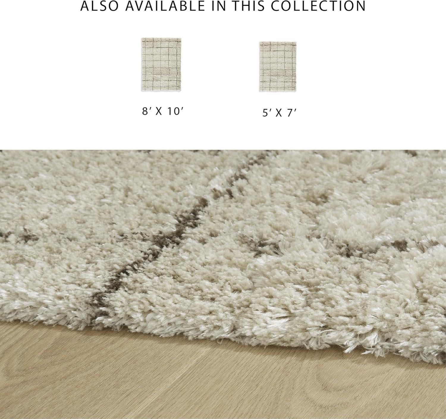 imageSignature Design by Ashley Qaabiz Bohemian 8 x 10 Indoor Medium Pile Geometric Area Rug Light Brown ampamp BlackCreamBrown