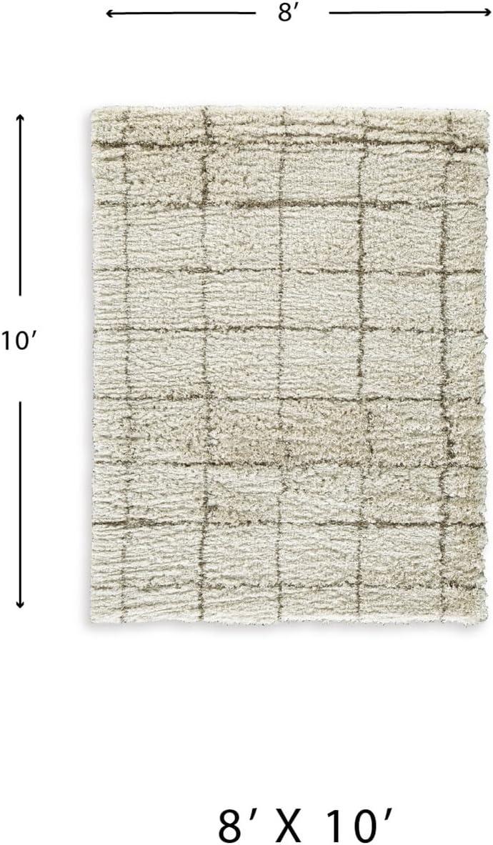 imageSignature Design by Ashley Qaabiz Bohemian 8 x 10 Indoor Medium Pile Geometric Area Rug Light Brown ampamp BlackCreamBrown