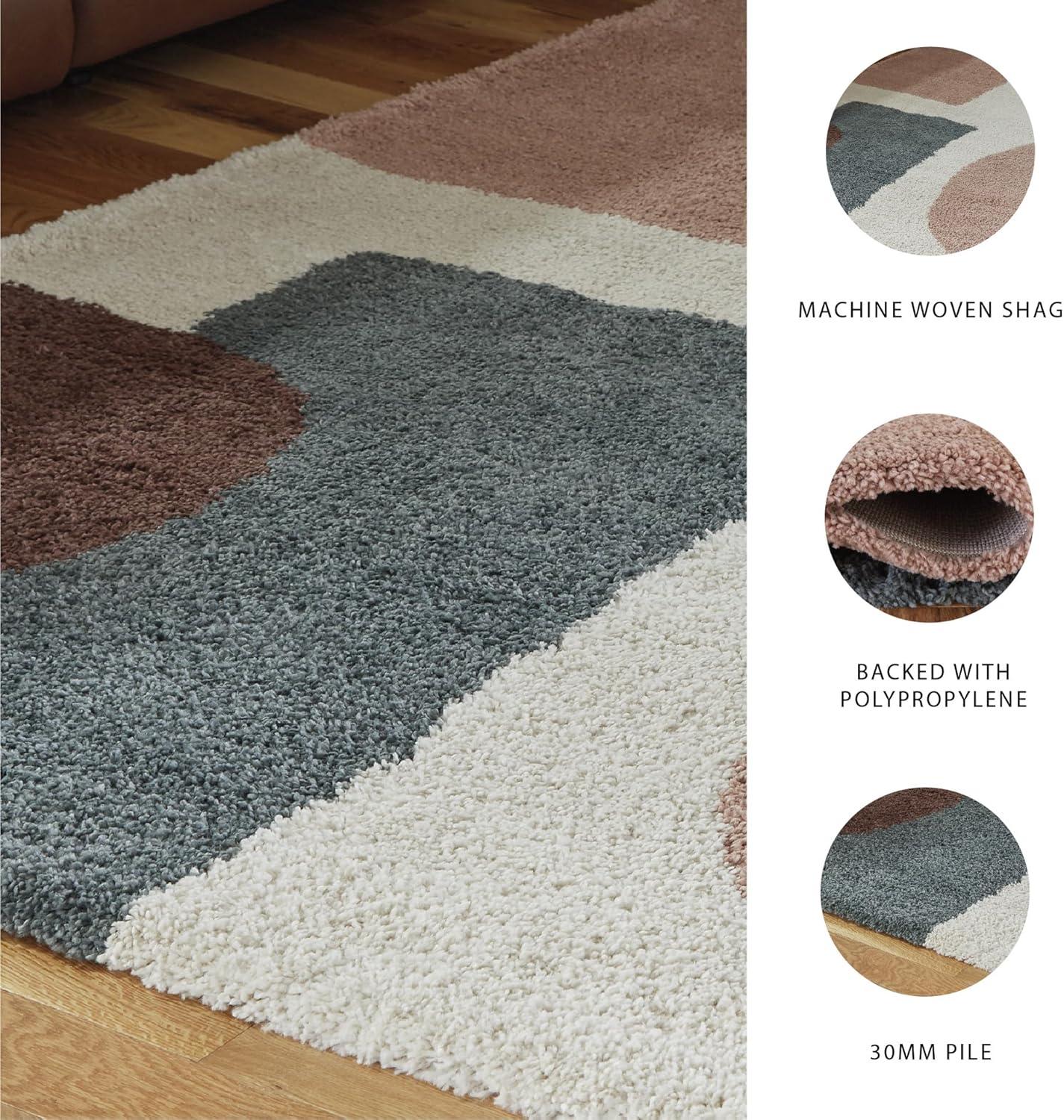 imageSignature Design by Ashley Qaabiz Bohemian 8 x 10 Indoor Medium Pile Geometric Area Rug Light Brown ampamp BlackCreamPinkGray