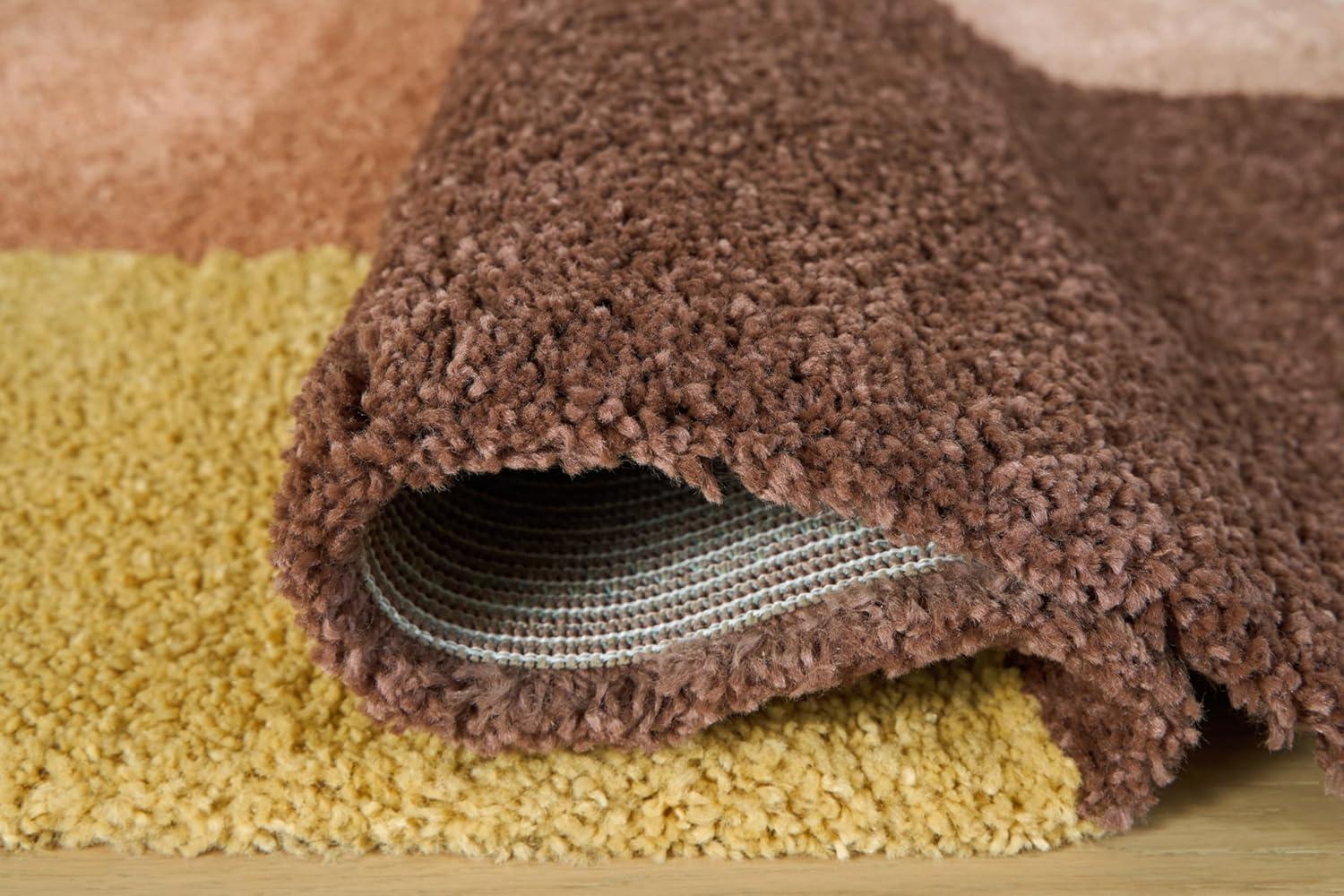 imageSignature Design by Ashley Qaabiz Bohemian 8 x 10 Indoor Medium Pile Geometric Area Rug Light Brown ampamp BlackCreamPinkOcher