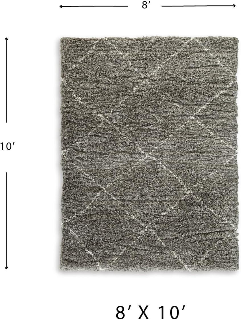 imageSignature Design by Ashley Qaabiz Bohemian 8 x 10 Indoor Medium Pile Geometric Area Rug Light Brown ampamp BlackGrayCream