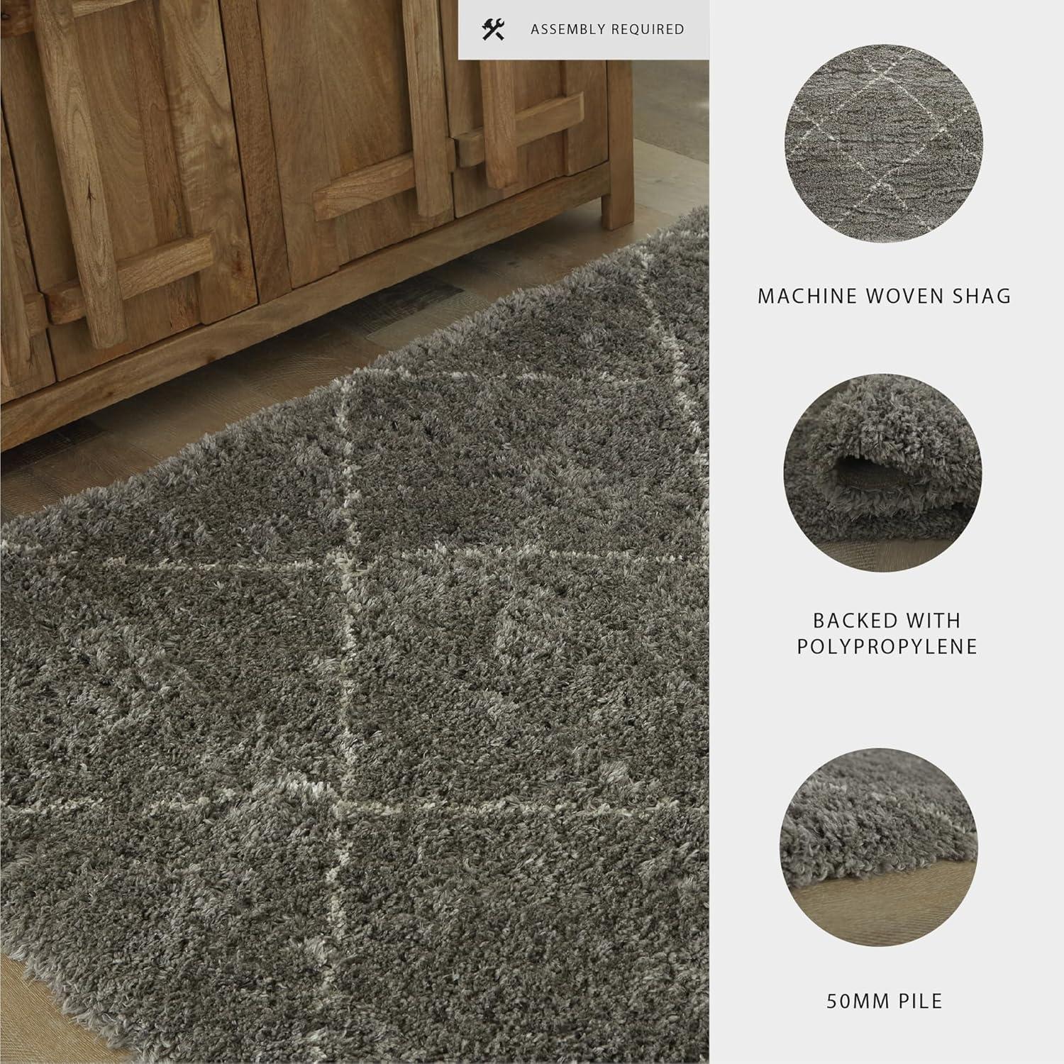 imageSignature Design by Ashley Qaabiz Bohemian 8 x 10 Indoor Medium Pile Geometric Area Rug Light Brown ampamp BlackGrayCream