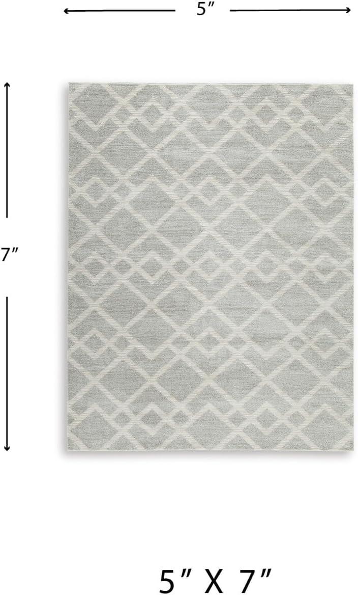 imageSignature Design by Ashley Qaabiz Bohemian 8 x 10 Indoor Medium Pile Geometric Area Rug Light Brown ampamp BlackGrayIvory