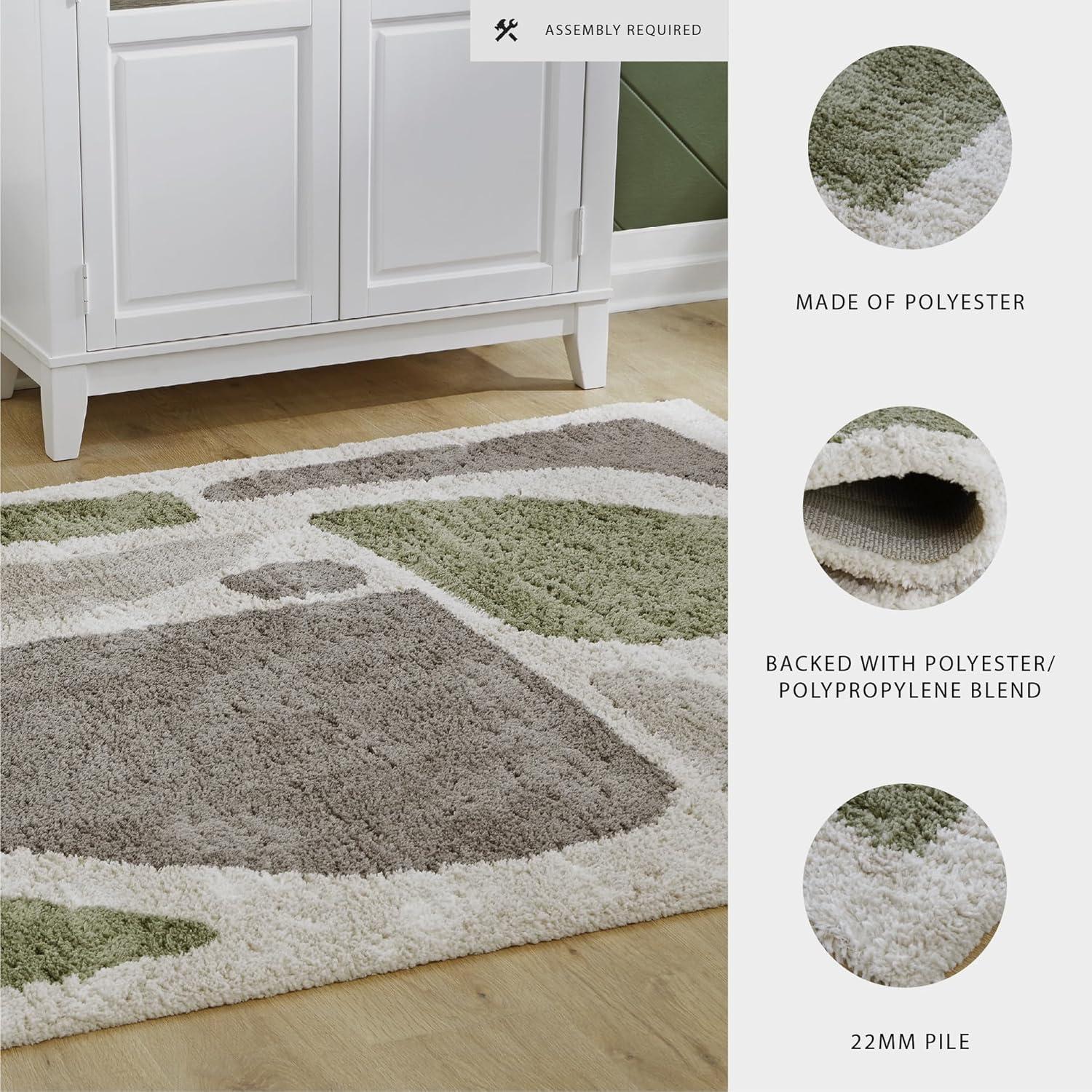 imageSignature Design by Ashley Qaabiz Bohemian 8 x 10 Indoor Medium Pile Geometric Area Rug Light Brown ampamp BlackGreenGrayIvory