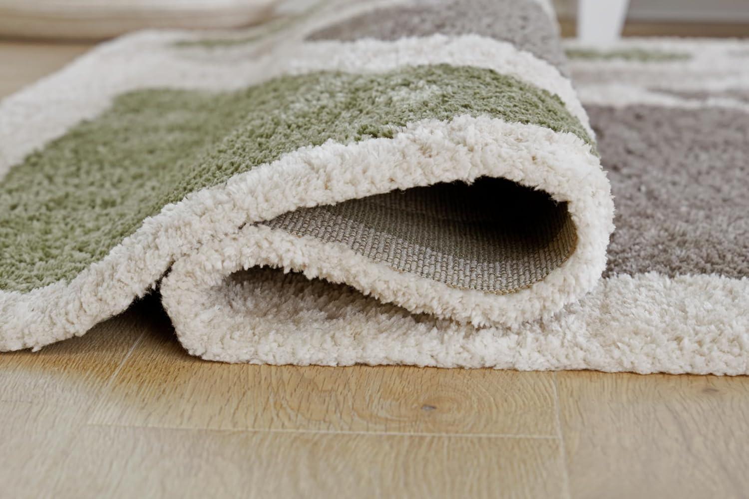 imageSignature Design by Ashley Qaabiz Bohemian 8 x 10 Indoor Medium Pile Geometric Area Rug Light Brown ampamp BlackGreenGrayIvory