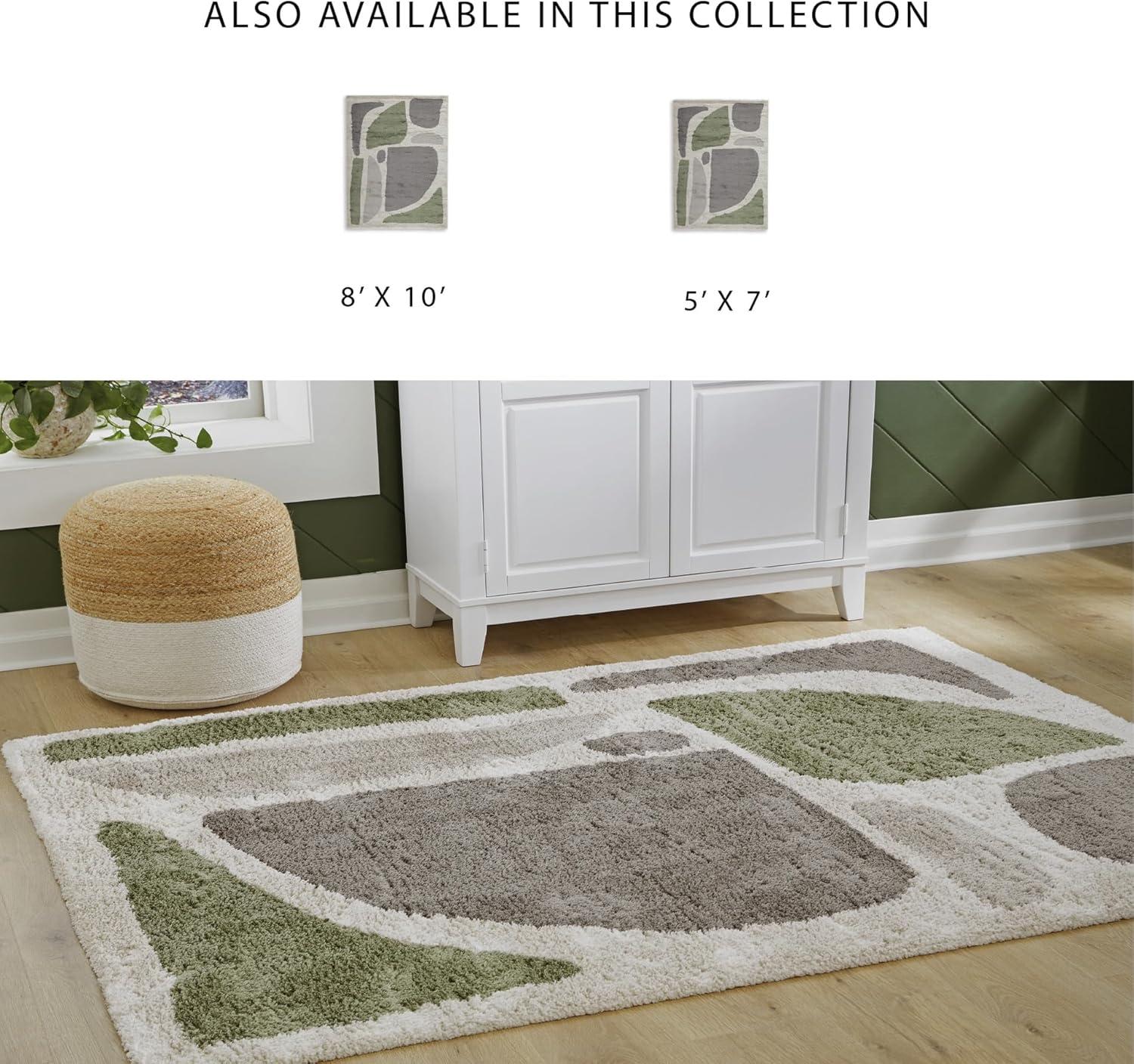 imageSignature Design by Ashley Qaabiz Bohemian 8 x 10 Indoor Medium Pile Geometric Area Rug Light Brown ampamp BlackGreenGrayIvory