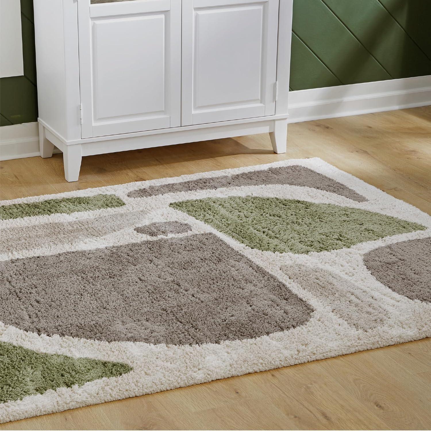 imageSignature Design by Ashley Qaabiz Bohemian 8 x 10 Indoor Medium Pile Geometric Area Rug Light Brown ampamp BlackGreenGrayIvory