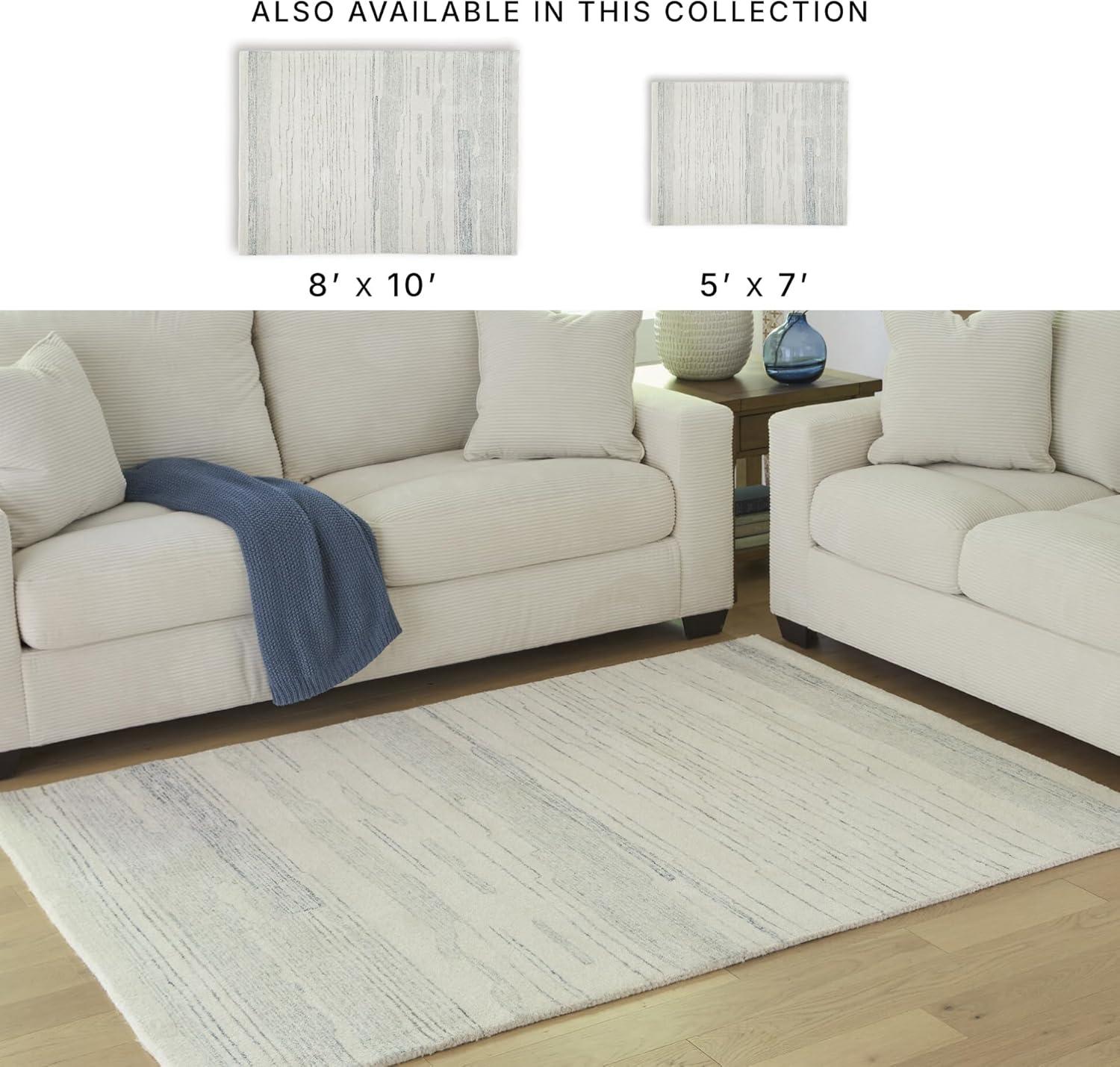 imageSignature Design by Ashley Qaabiz Bohemian 8 x 10 Indoor Medium Pile Geometric Area Rug Light Brown ampamp BlackIvoryBlue