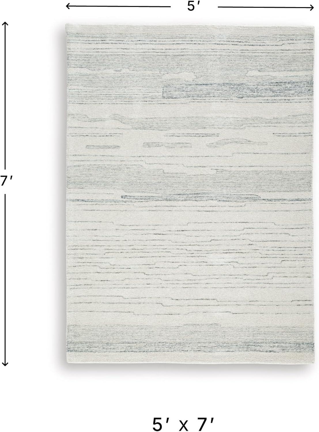 imageSignature Design by Ashley Qaabiz Bohemian 8 x 10 Indoor Medium Pile Geometric Area Rug Light Brown ampamp BlackIvoryBlue