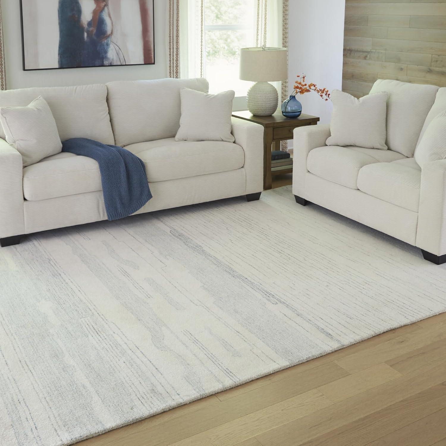 imageSignature Design by Ashley Qaabiz Bohemian 8 x 10 Indoor Medium Pile Geometric Area Rug Light Brown ampamp BlackIvoryBlue