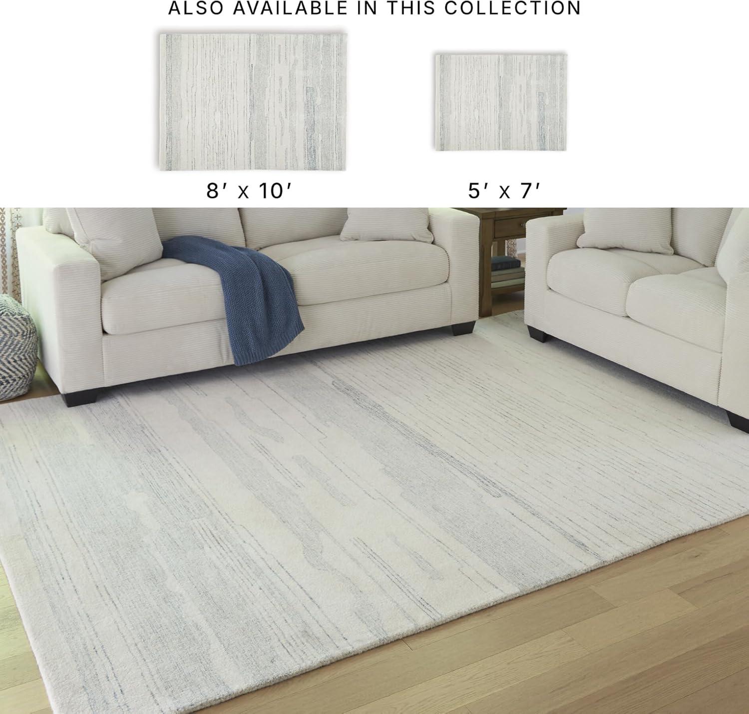 imageSignature Design by Ashley Qaabiz Bohemian 8 x 10 Indoor Medium Pile Geometric Area Rug Light Brown ampamp BlackIvoryBlue